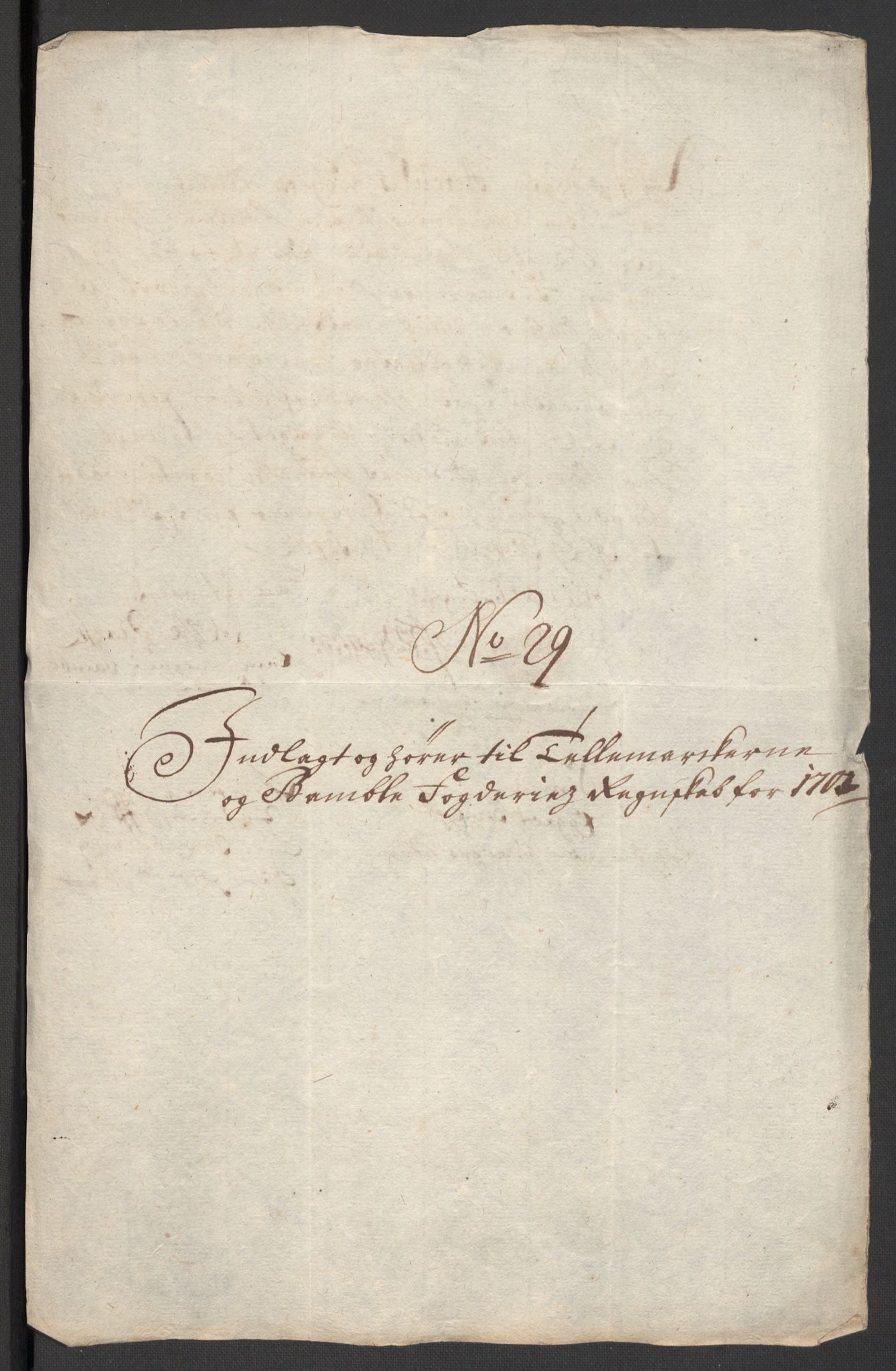 Rentekammeret inntil 1814, Reviderte regnskaper, Fogderegnskap, AV/RA-EA-4092/R36/L2107: Fogderegnskap Øvre og Nedre Telemark og Bamble, 1702, p. 358