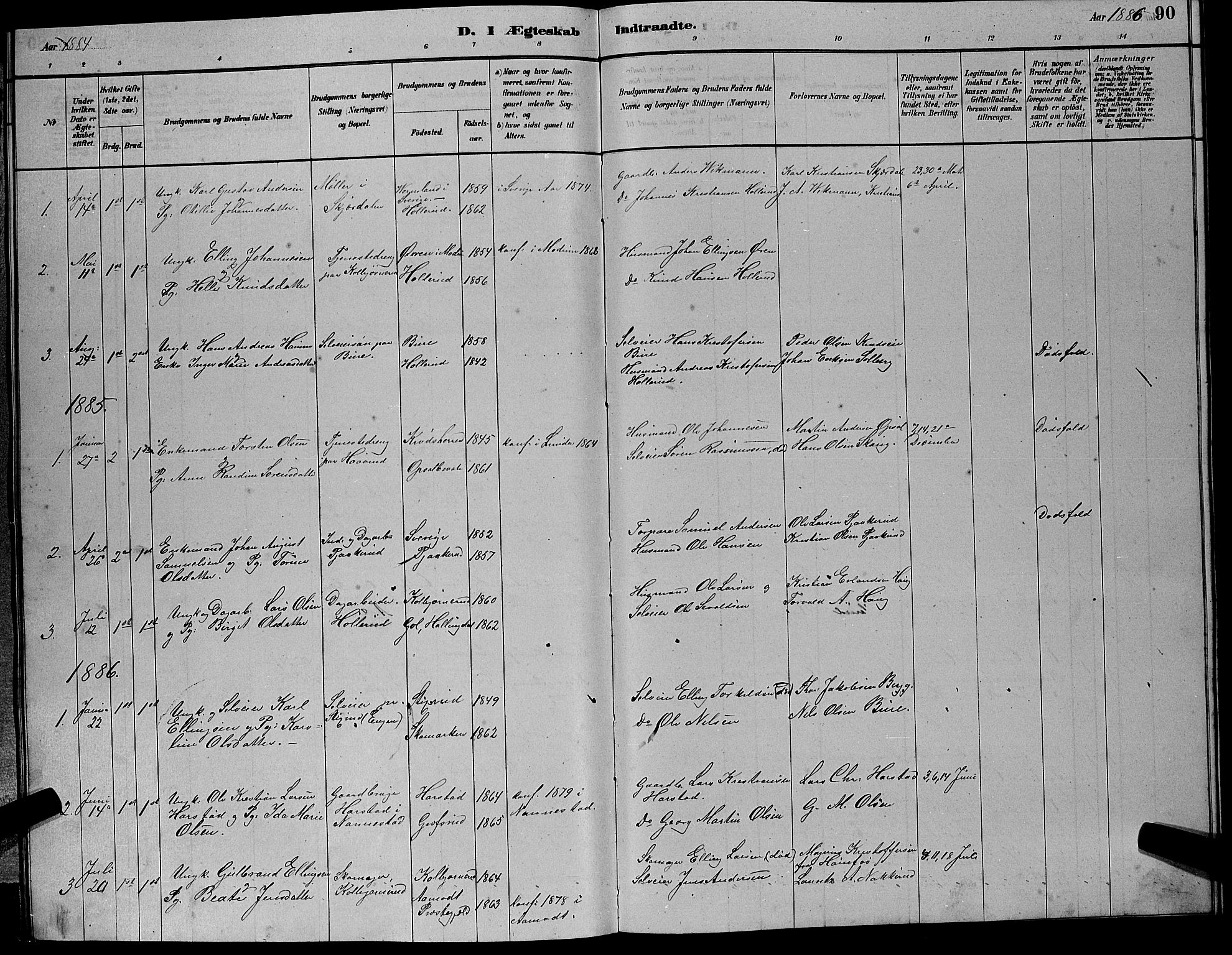 Hole kirkebøker, AV/SAKO-A-228/G/Gb/L0002: Parish register (copy) no. II 2, 1878-1889, p. 90