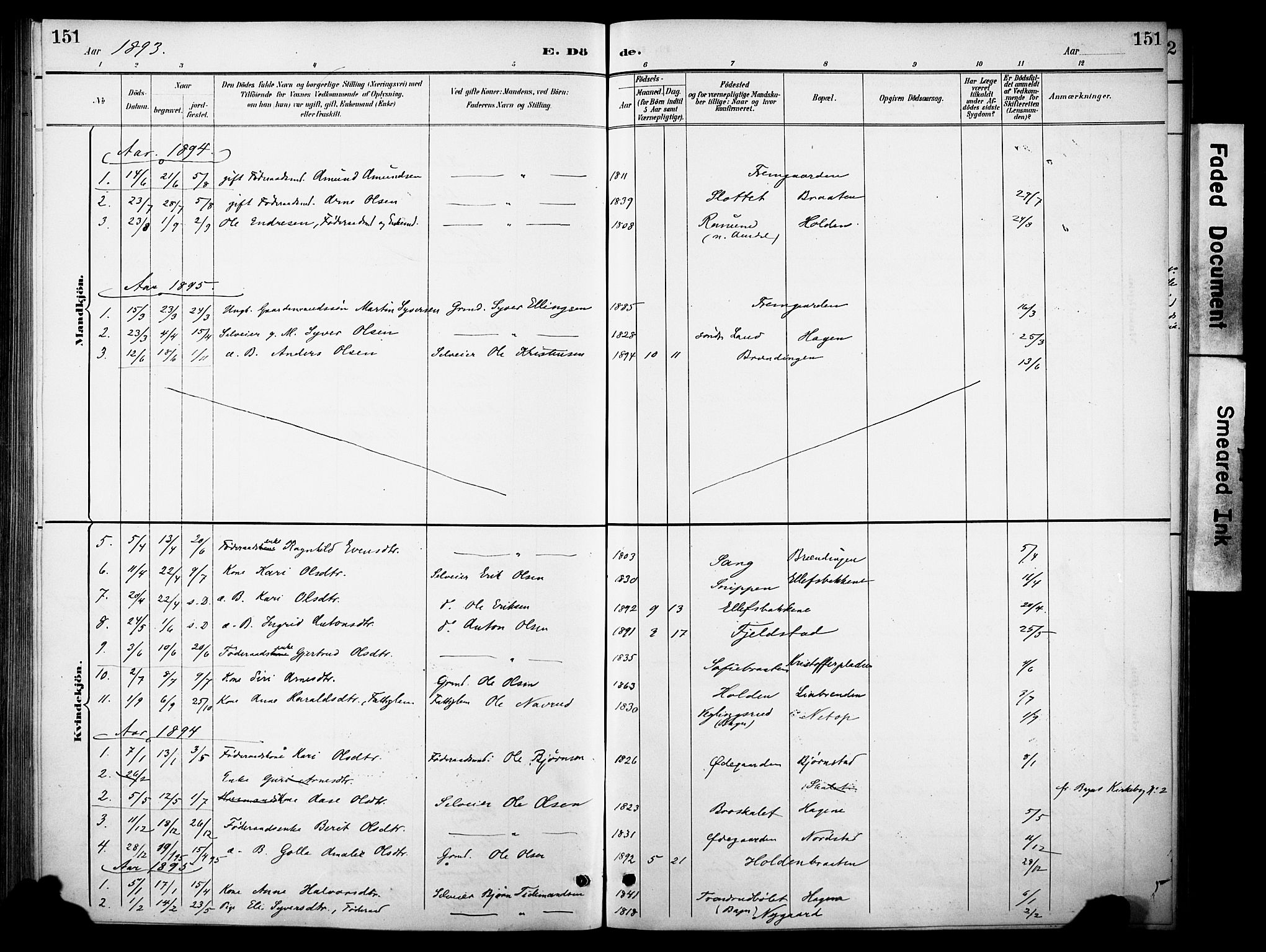 Sør-Aurdal prestekontor, SAH/PREST-128/H/Ha/Haa/L0010: Parish register (official) no. 10, 1886-1906, p. 151