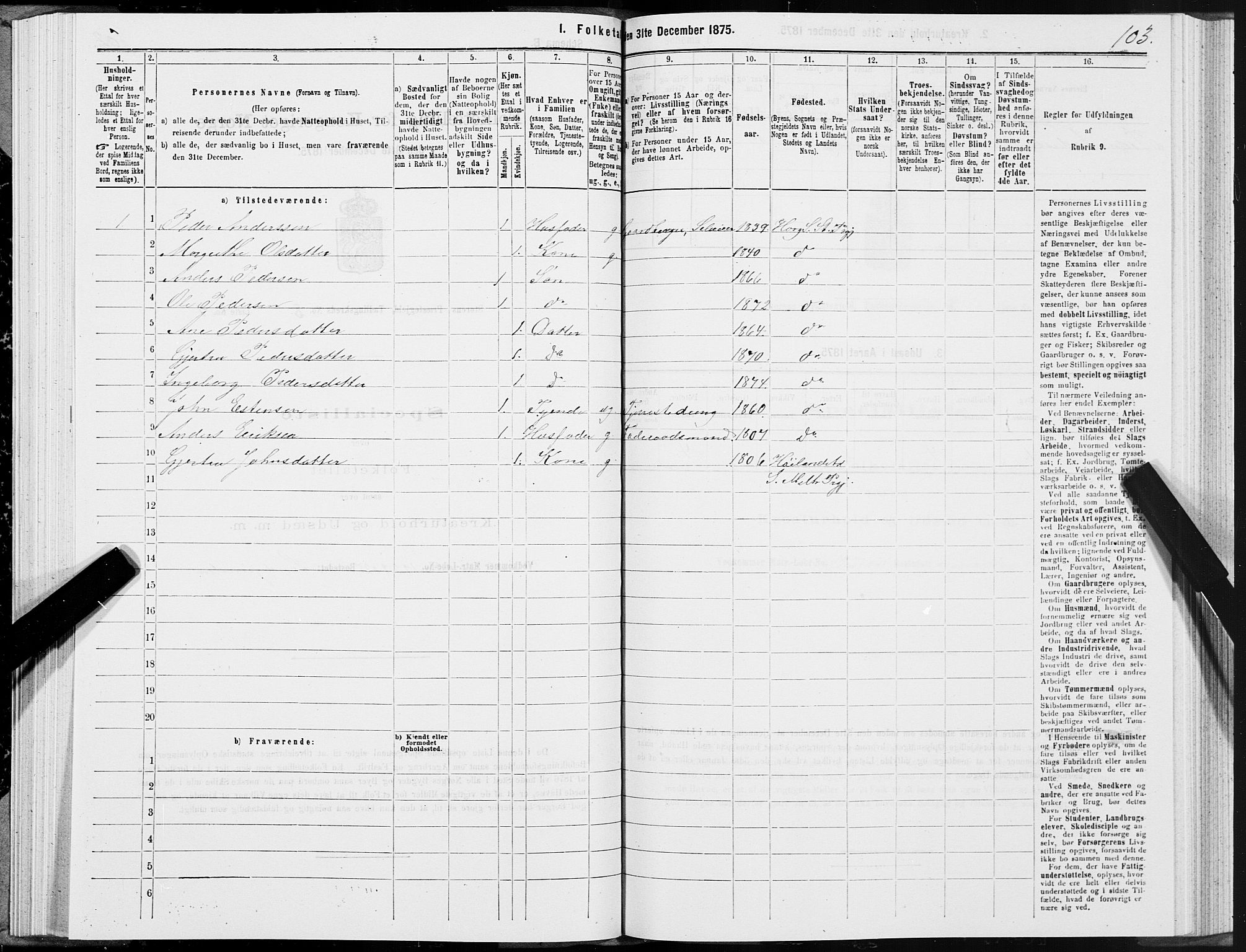 SAT, 1875 census for 1648P Støren, 1875, p. 4103