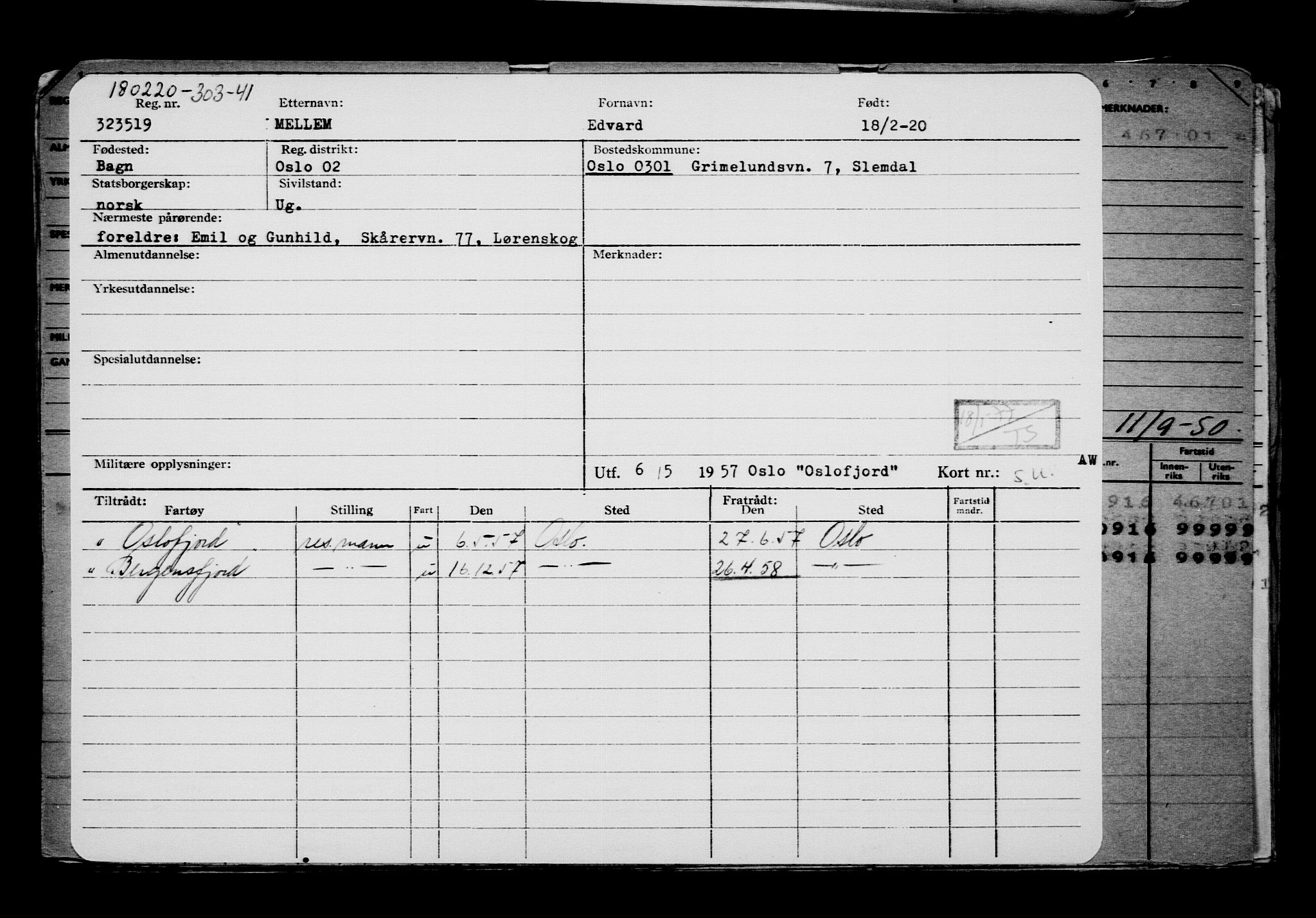 Direktoratet for sjømenn, AV/RA-S-3545/G/Gb/L0177: Hovedkort, 1920, p. 320