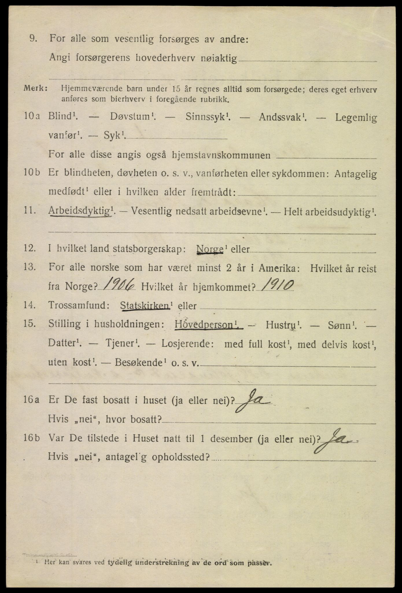 SAK, 1920 census for Arendal, 1920, p. 14457