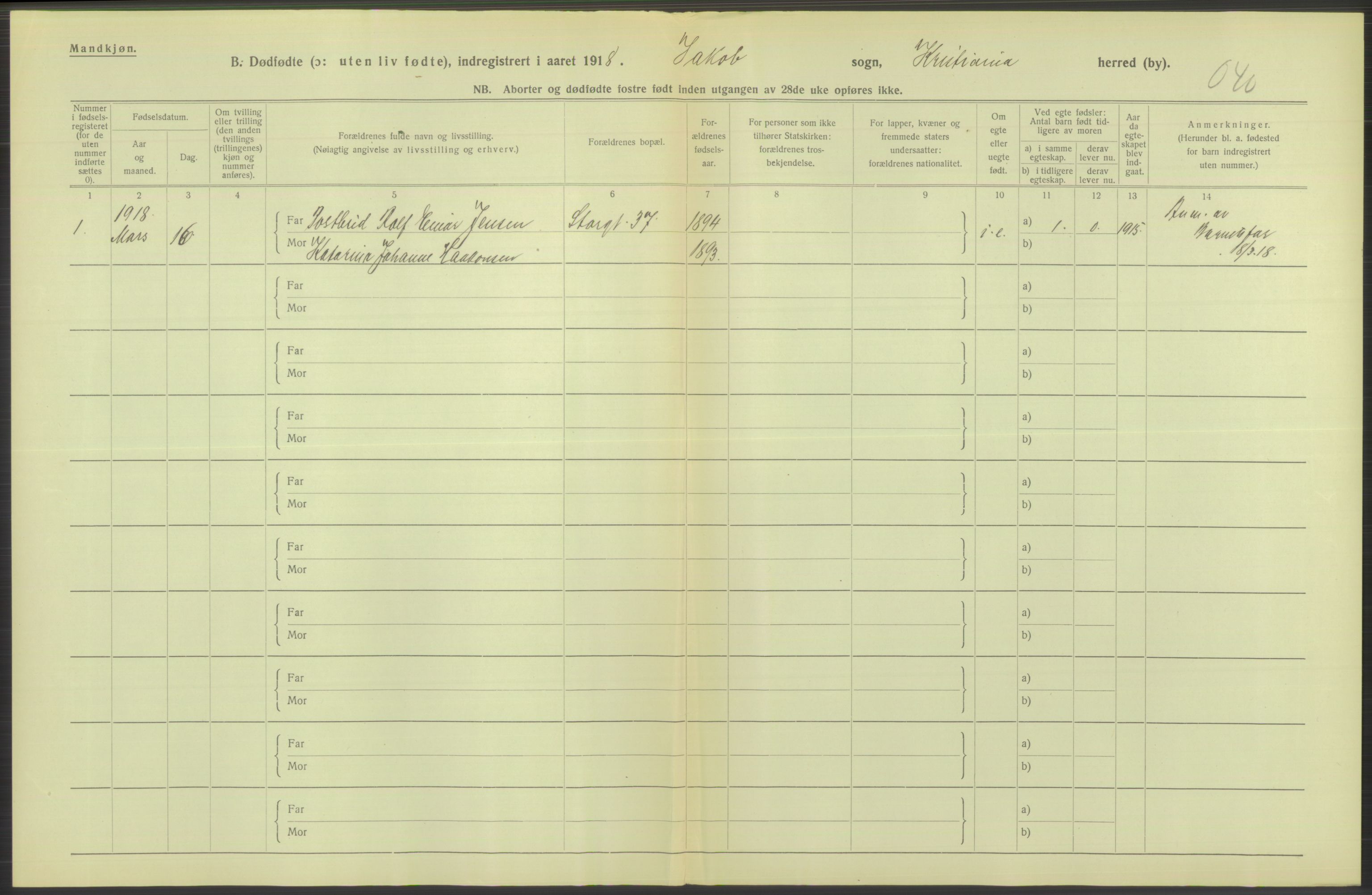 Statistisk sentralbyrå, Sosiodemografiske emner, Befolkning, RA/S-2228/D/Df/Dfb/Dfbh/L0011: Kristiania: Døde, dødfødte, 1918, p. 606