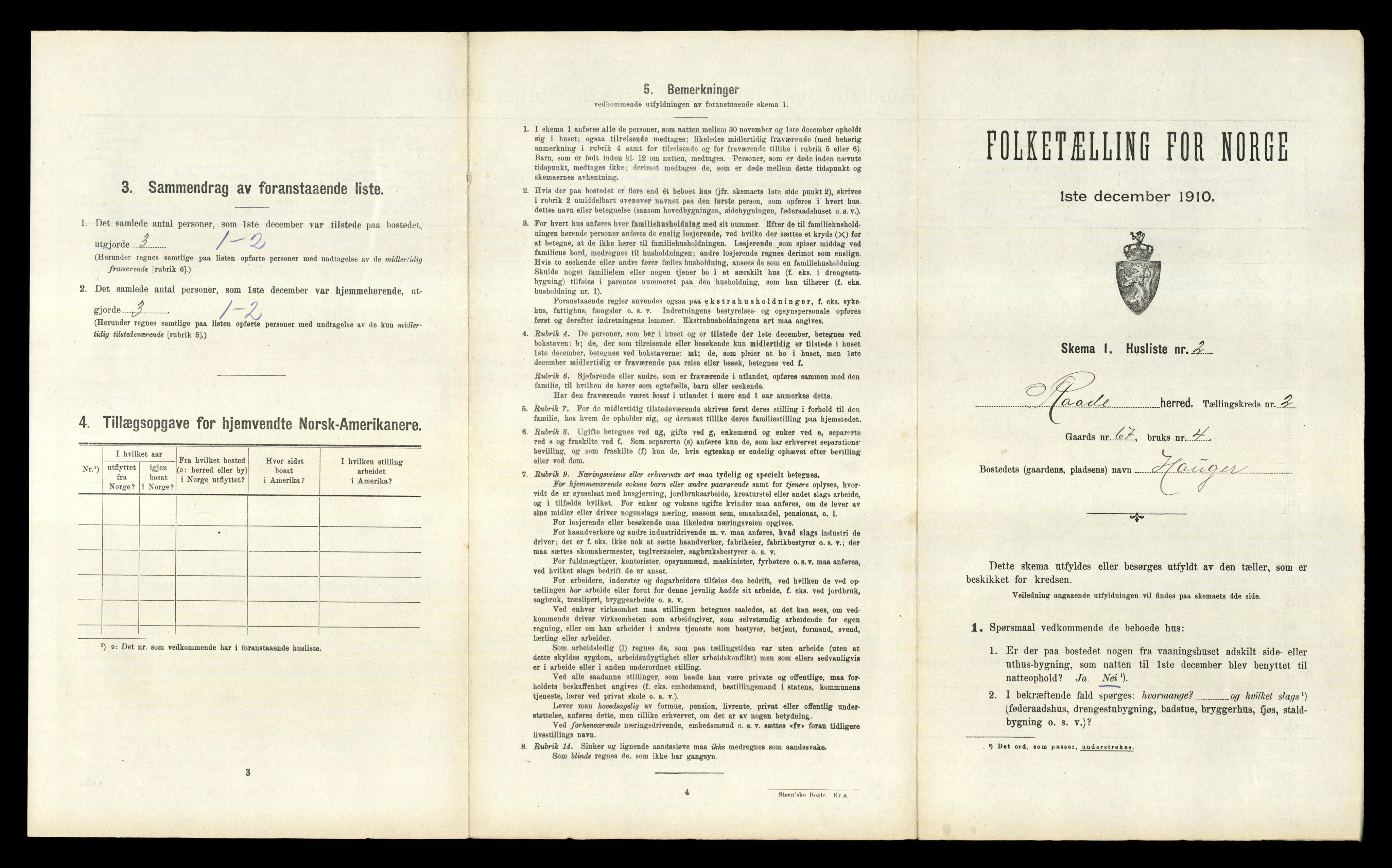 RA, 1910 census for Råde, 1910, p. 238