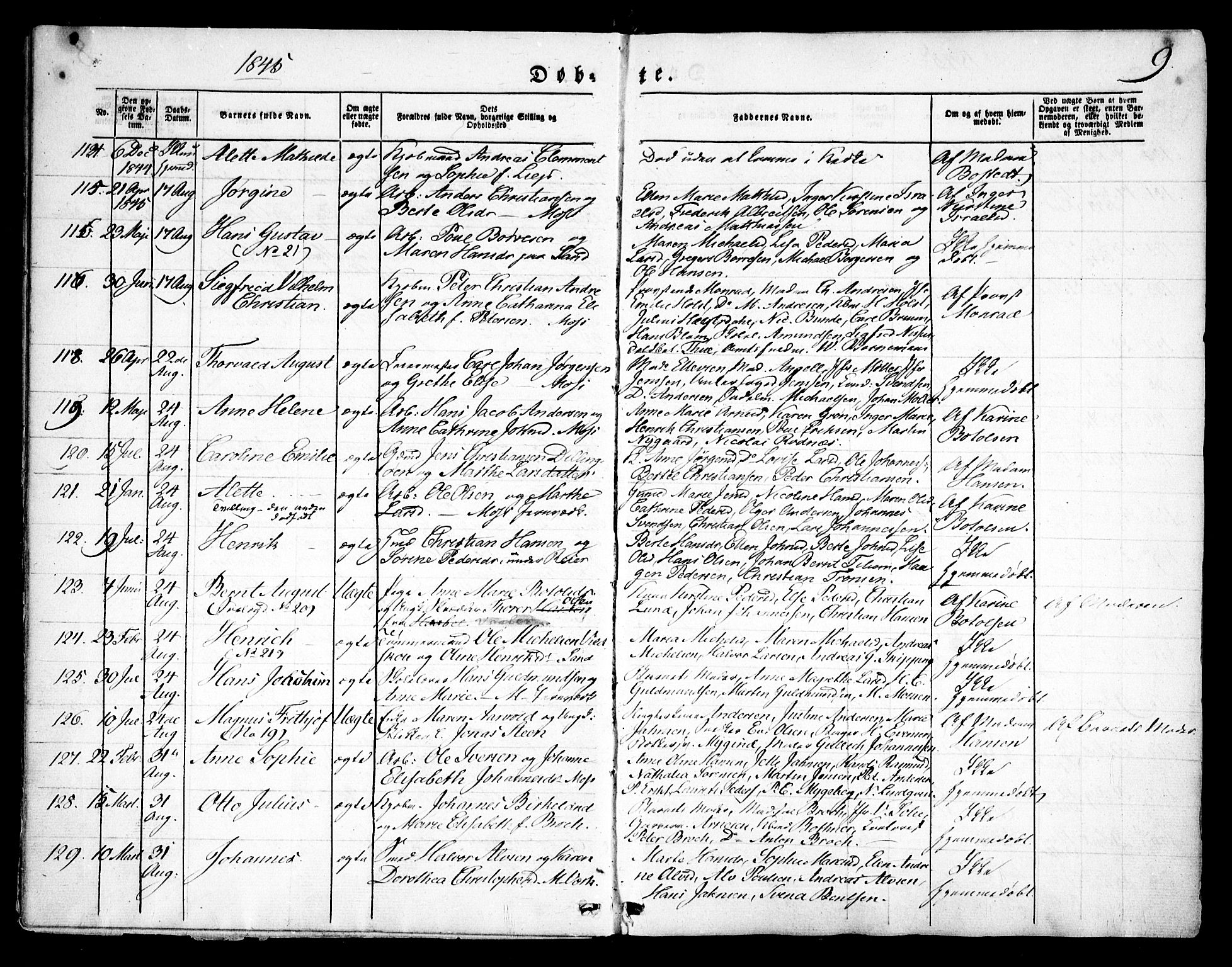 Moss prestekontor Kirkebøker, SAO/A-2003/F/Fa/L0007: Parish register (official) no. I 7, 1845-1851, p. 9