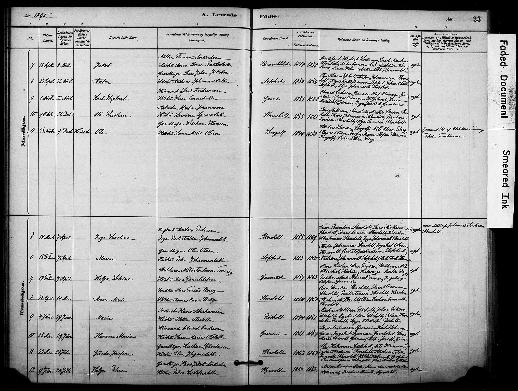 Lardal kirkebøker, SAKO/A-350/F/Fd/L0001: Parish register (official) no. IV 1, 1881-1907, p. 23