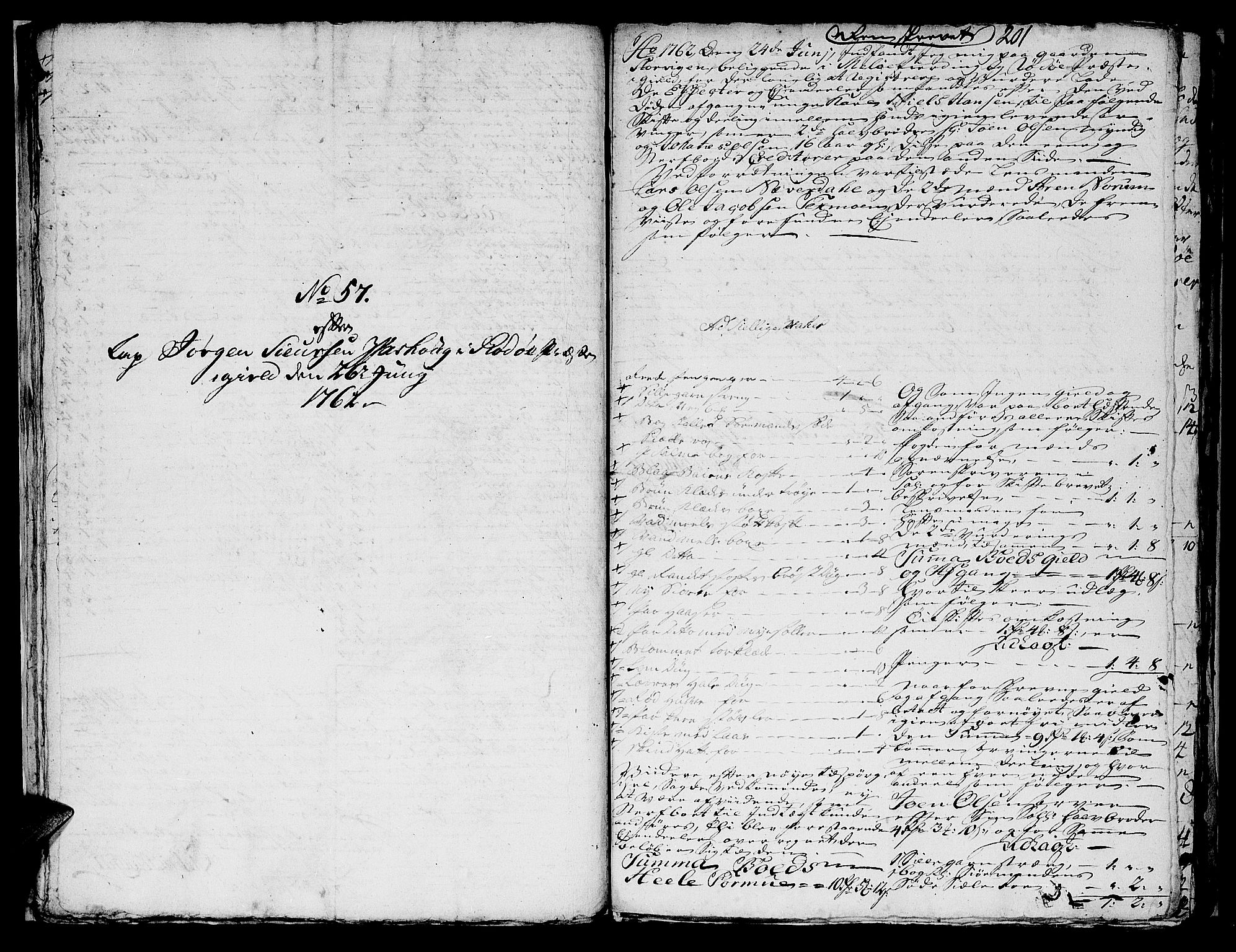 Helgeland sorenskriveri, AV/SAT-A-0004/3/3A/L0051: Konseptprotokoll 36, 1762, p. 200b-201a