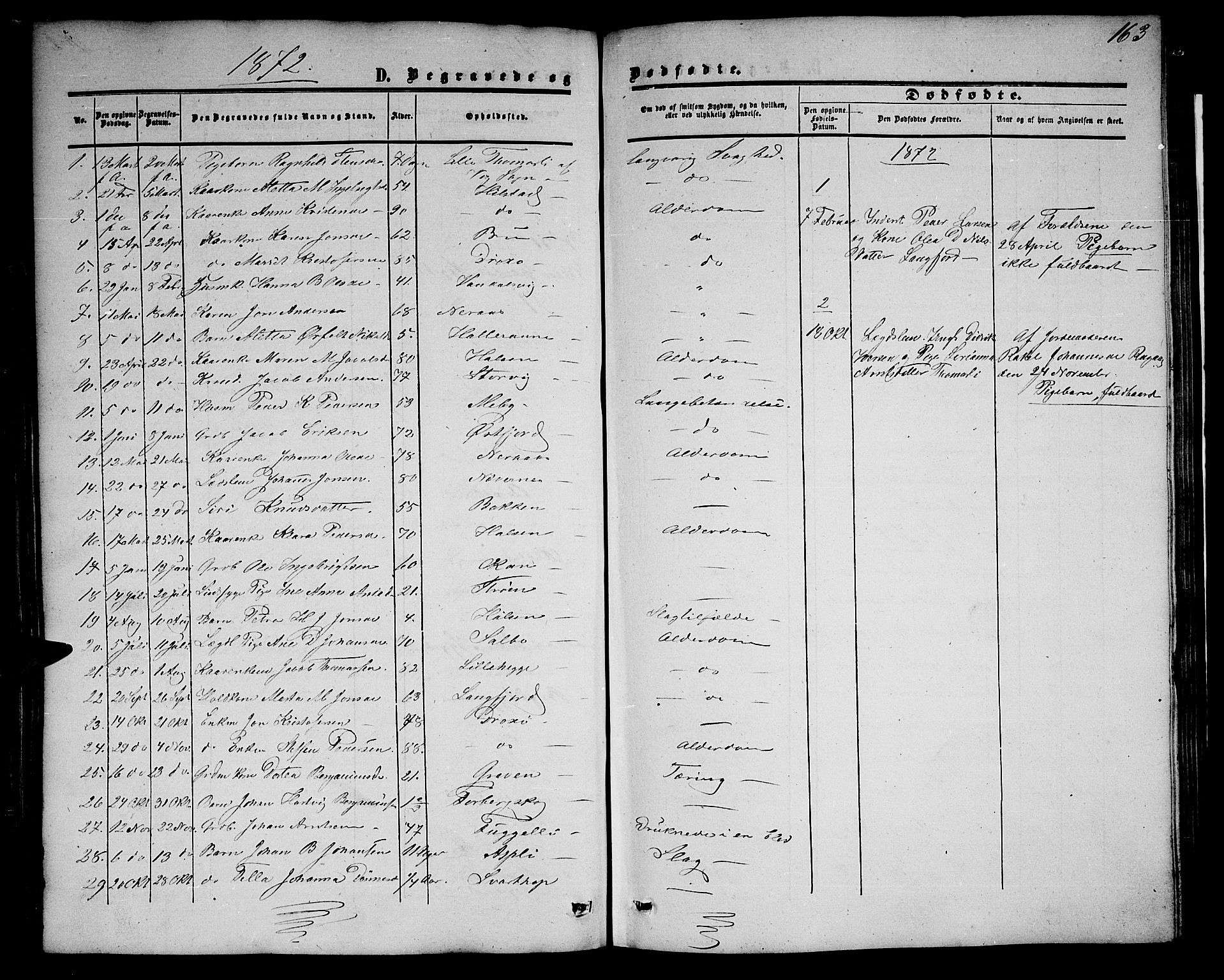 Ministerialprotokoller, klokkerbøker og fødselsregistre - Nordland, SAT/A-1459/814/L0229: Parish register (copy) no. 814C02, 1859-1883, p. 163