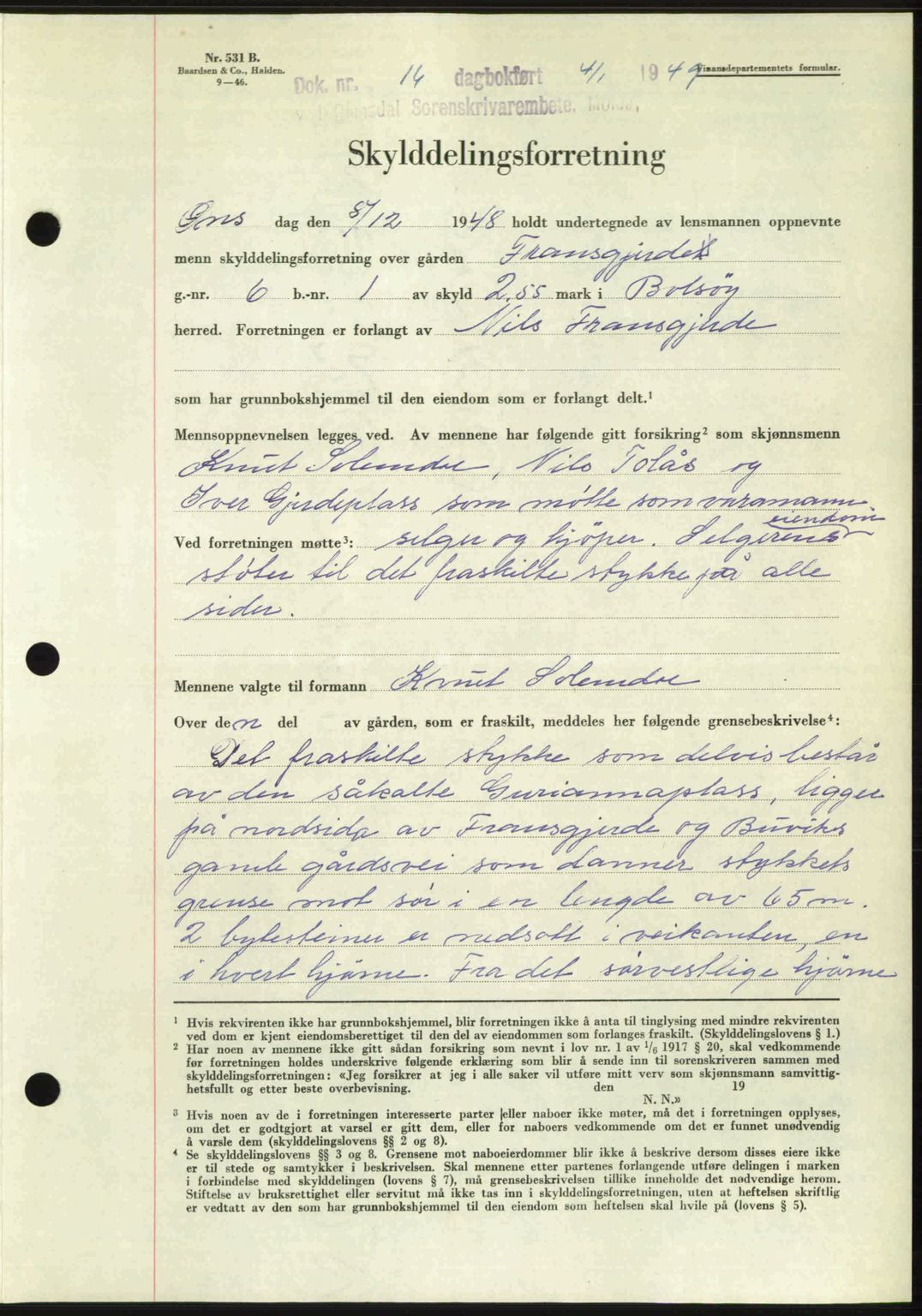 Romsdal sorenskriveri, AV/SAT-A-4149/1/2/2C: Mortgage book no. A28, 1948-1949, Diary no: : 16/1949