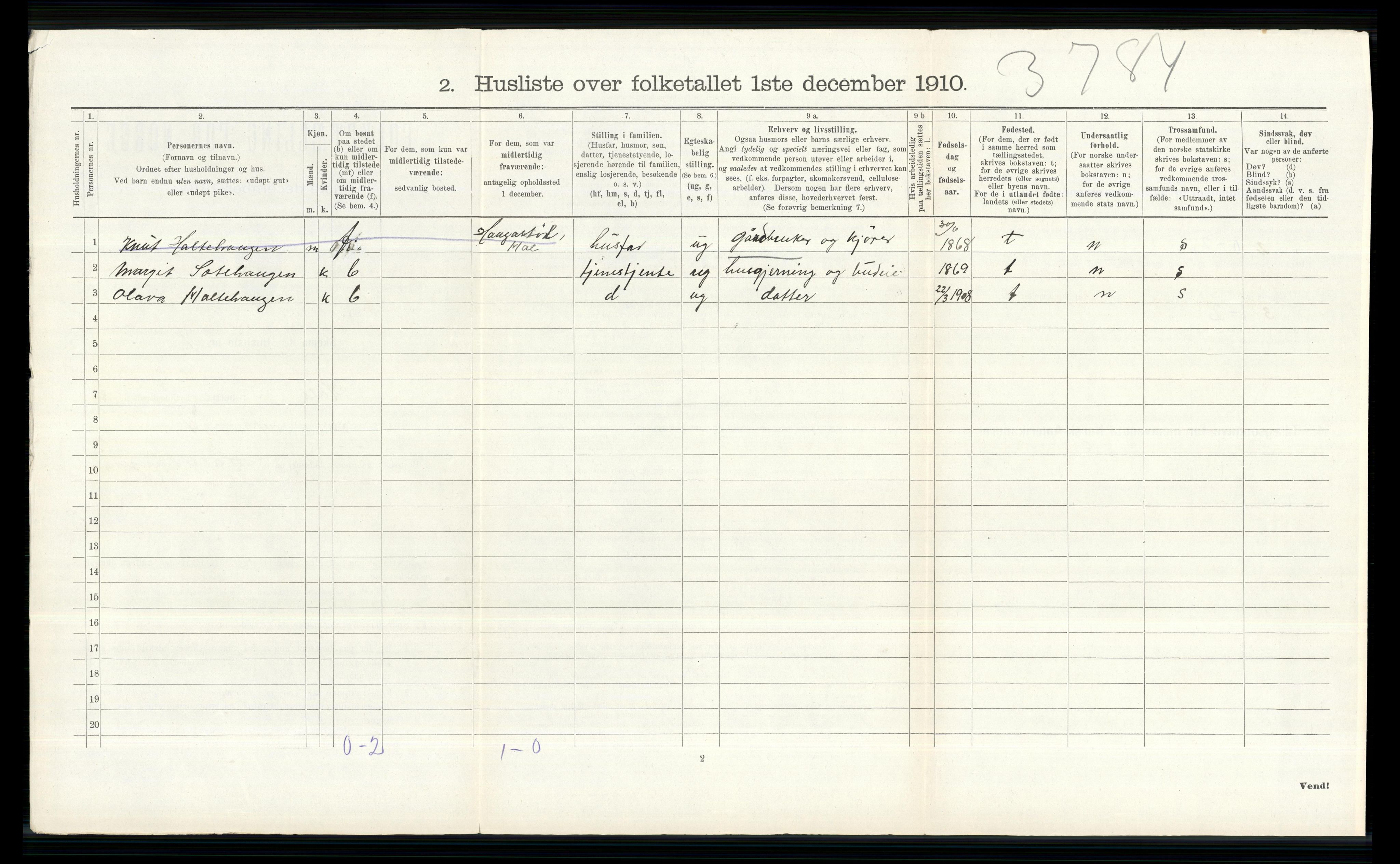 RA, 1910 census for Hol, 1910, p. 606