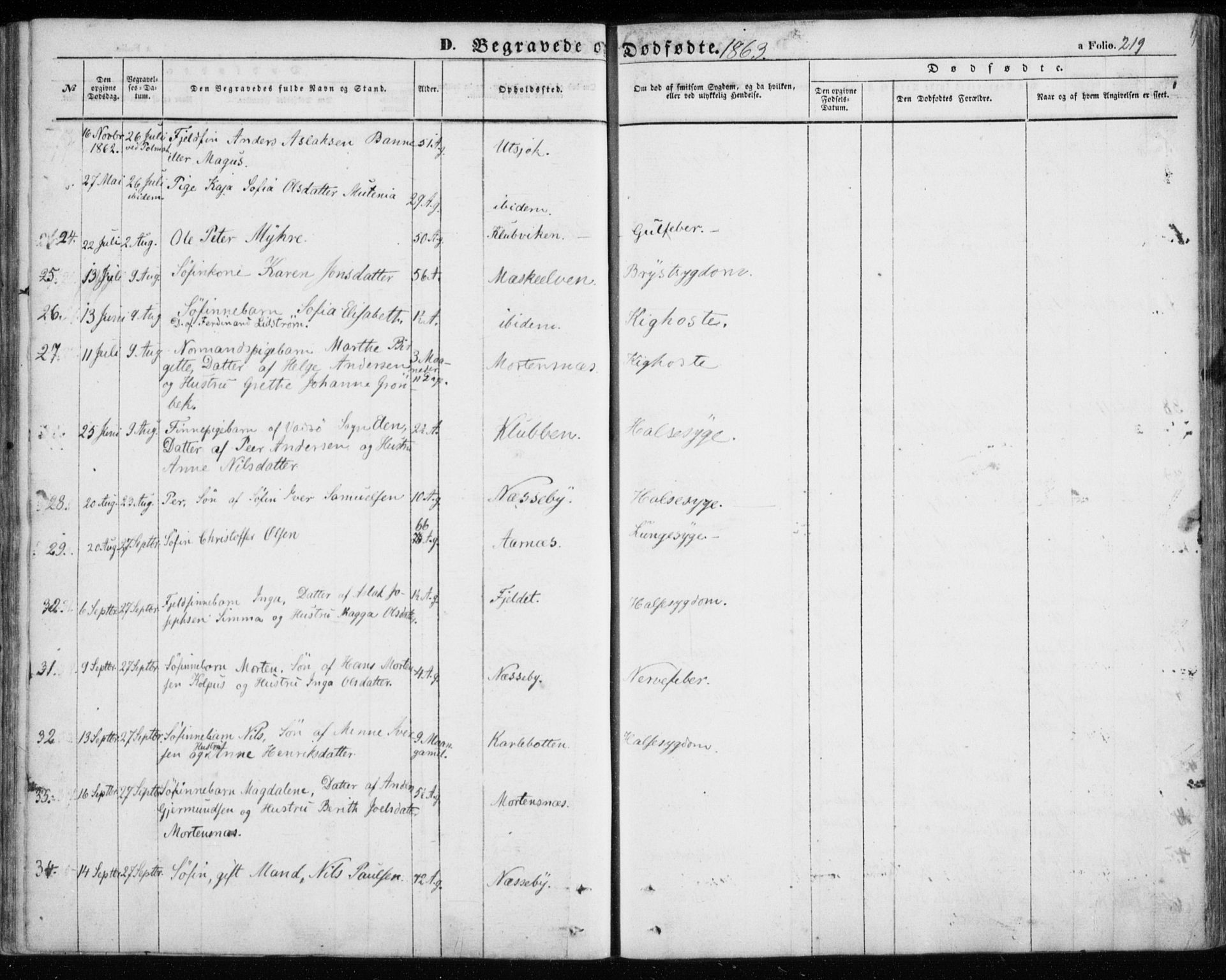 Nesseby sokneprestkontor, SATØ/S-1330/H/Ha/L0002kirke: Parish register (official) no. 2, 1856-1864, p. 219