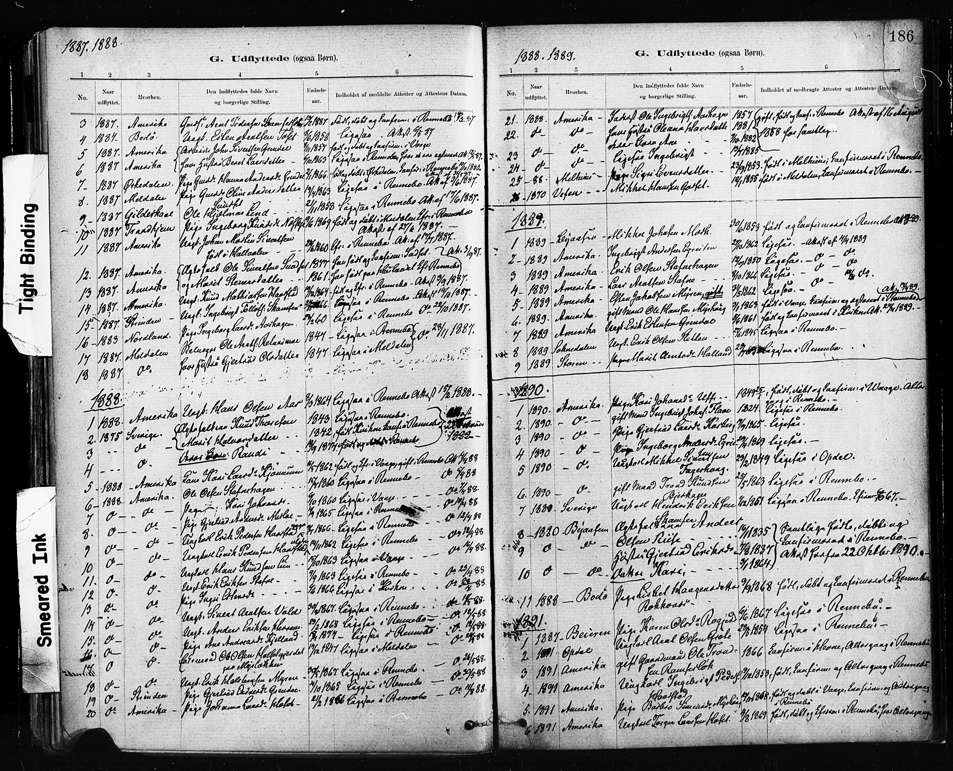 Ministerialprotokoller, klokkerbøker og fødselsregistre - Sør-Trøndelag, SAT/A-1456/674/L0871: Parish register (official) no. 674A03, 1880-1896, p. 186