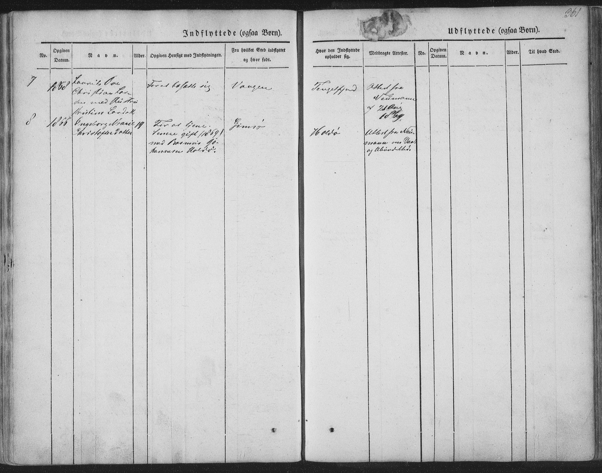 Ministerialprotokoller, klokkerbøker og fødselsregistre - Nordland, AV/SAT-A-1459/888/L1241: Parish register (official) no. 888A07, 1849-1869, p. 361