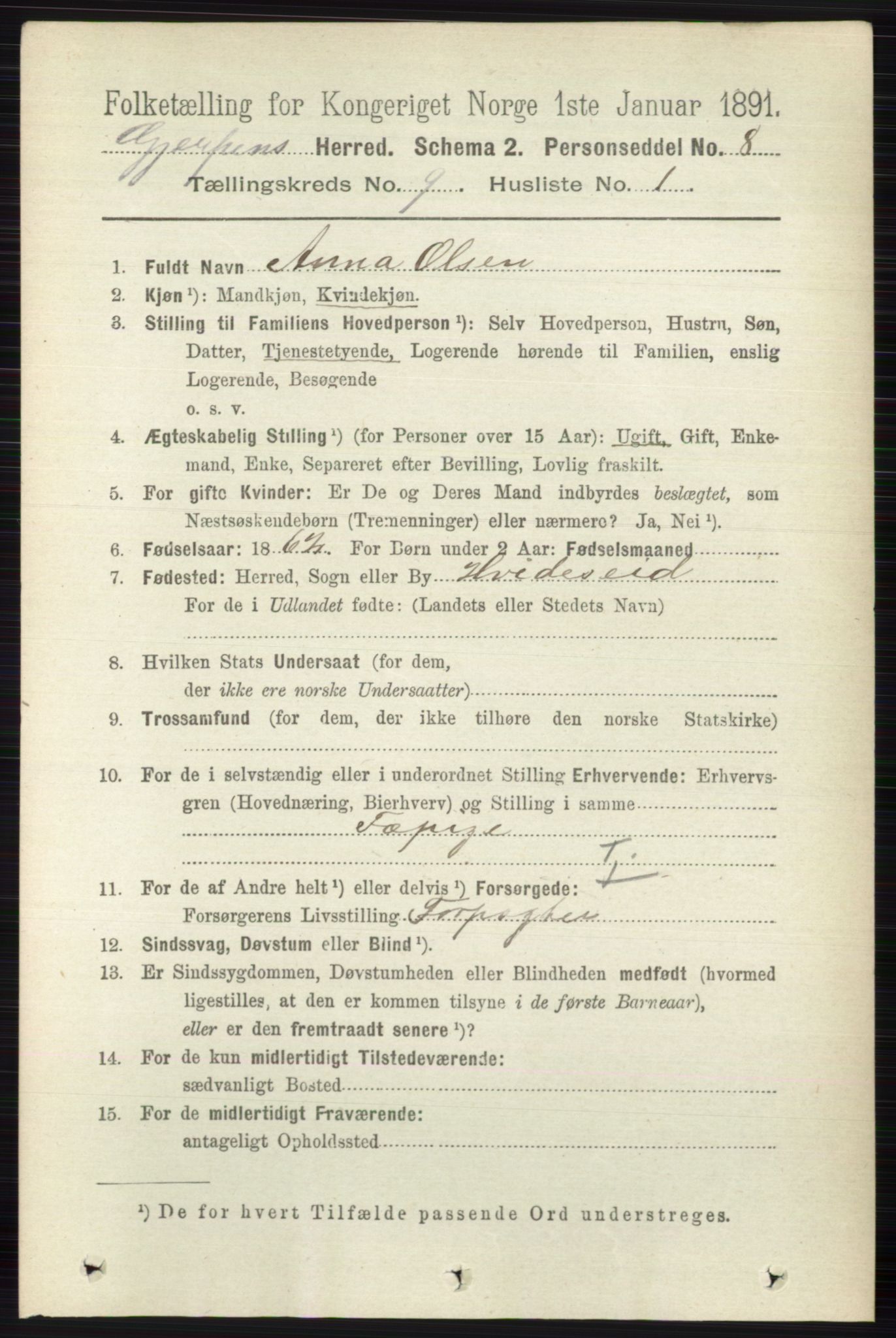 RA, 1891 census for 0812 Gjerpen, 1891, p. 4981