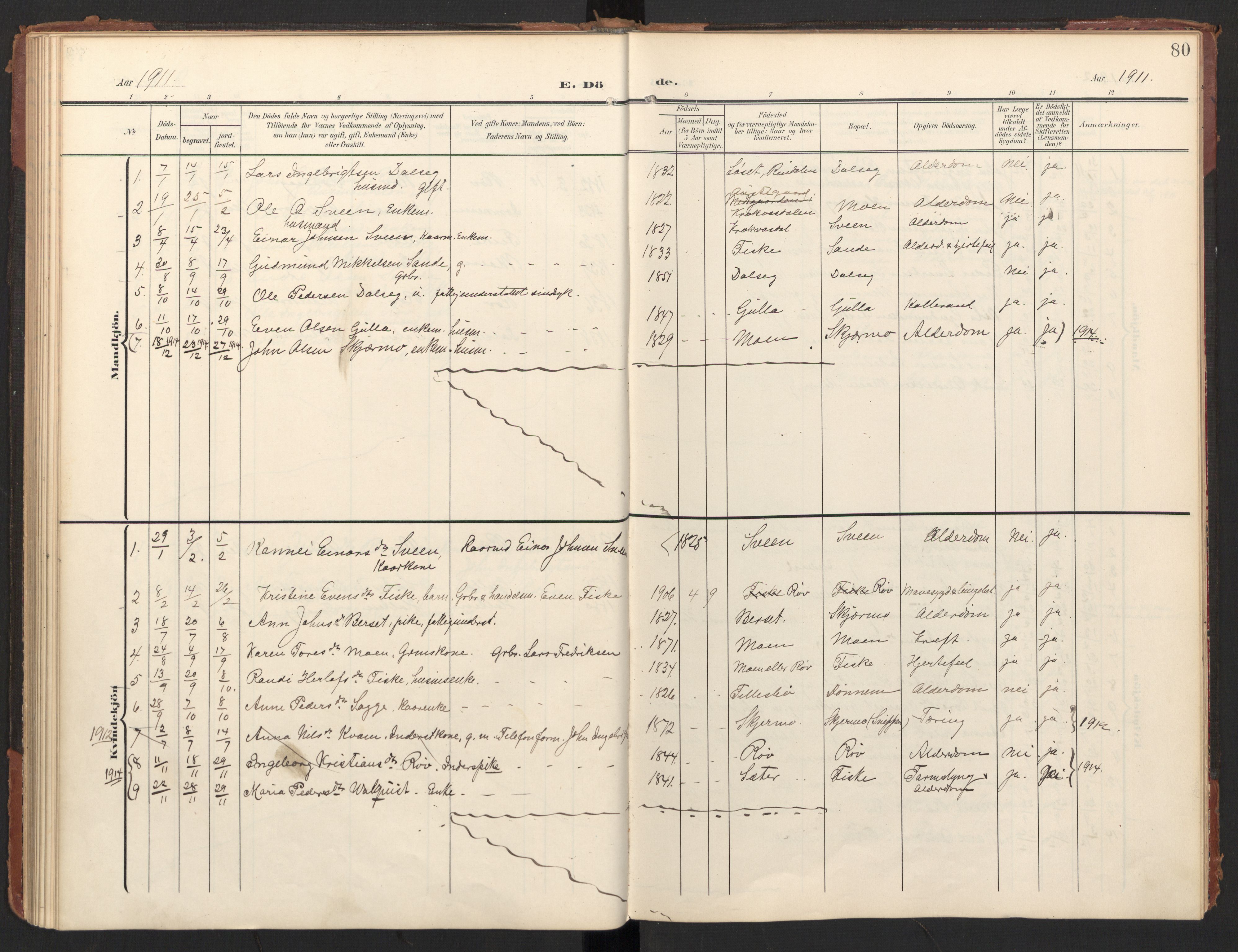 Ministerialprotokoller, klokkerbøker og fødselsregistre - Møre og Romsdal, SAT/A-1454/597/L1063: Parish register (official) no. 597A02, 1905-1923, p. 80