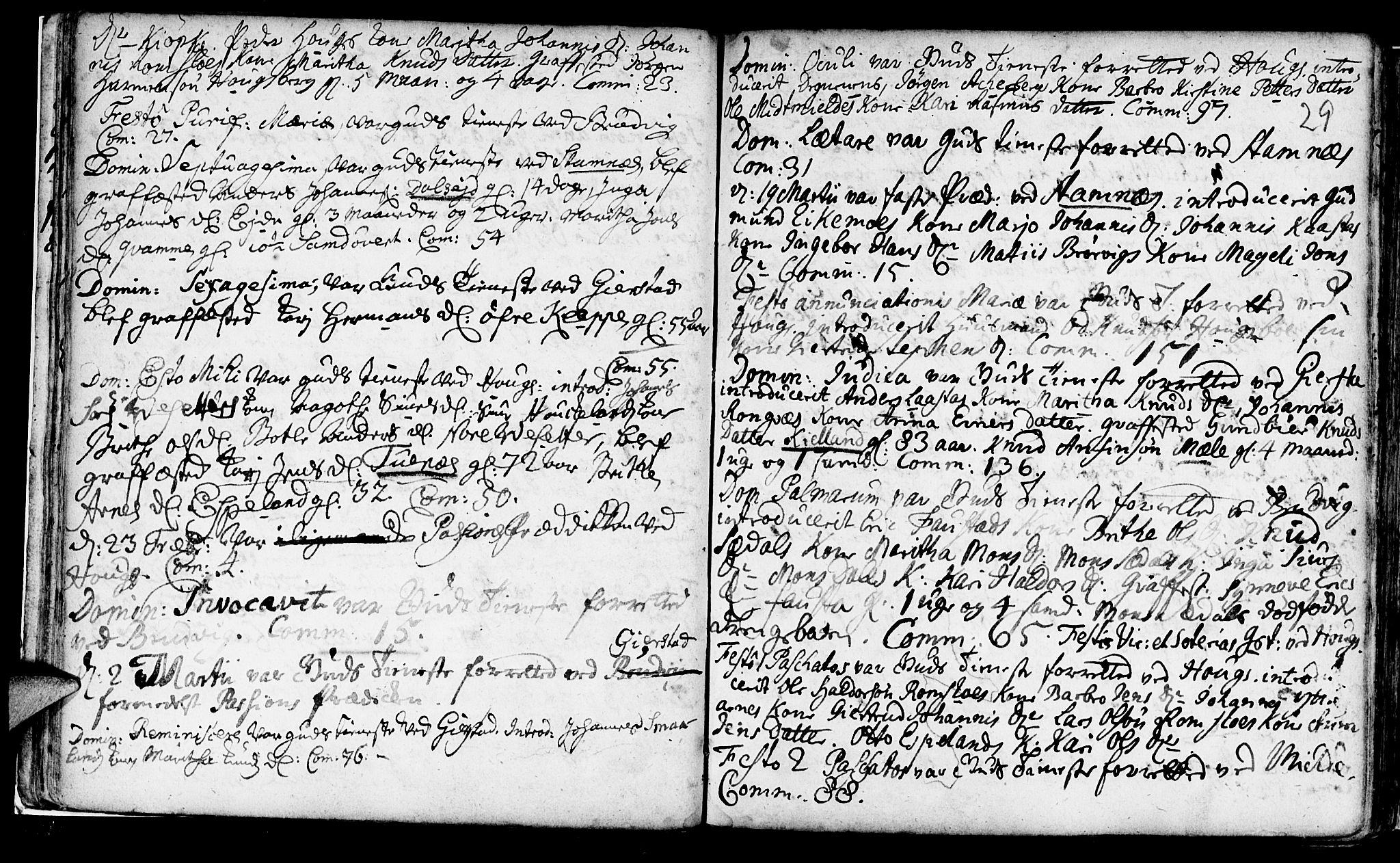 Haus sokneprestembete, SAB/A-75601/H/Haa: Parish register (official) no. A 5, 1733-1747, p. 29