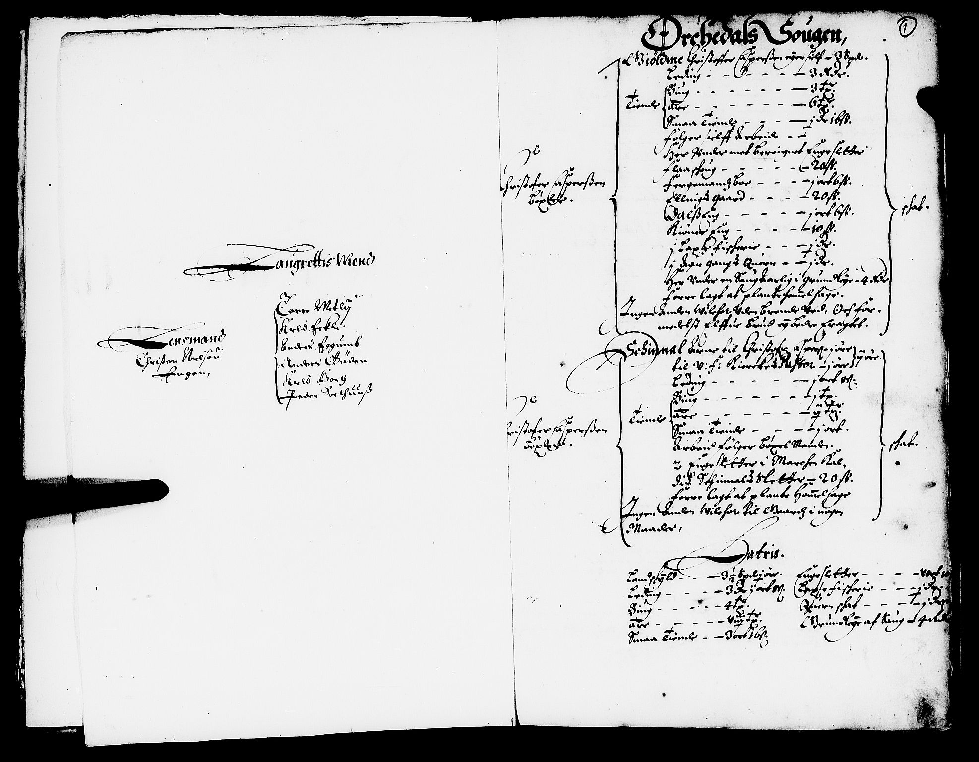 Rentekammeret inntil 1814, Realistisk ordnet avdeling, AV/RA-EA-4070/N/Nb/Nba/L0050: Orkdal fogderi, 1666, p. 1a