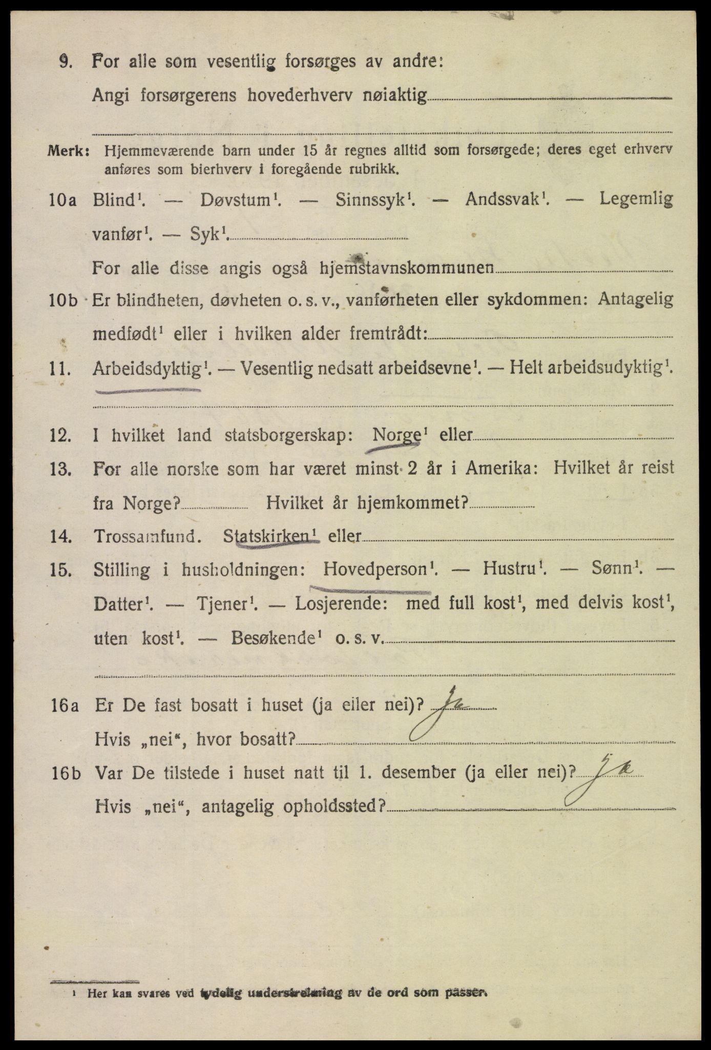 SAK, 1920 census for Vestre Moland, 1920, p. 4604