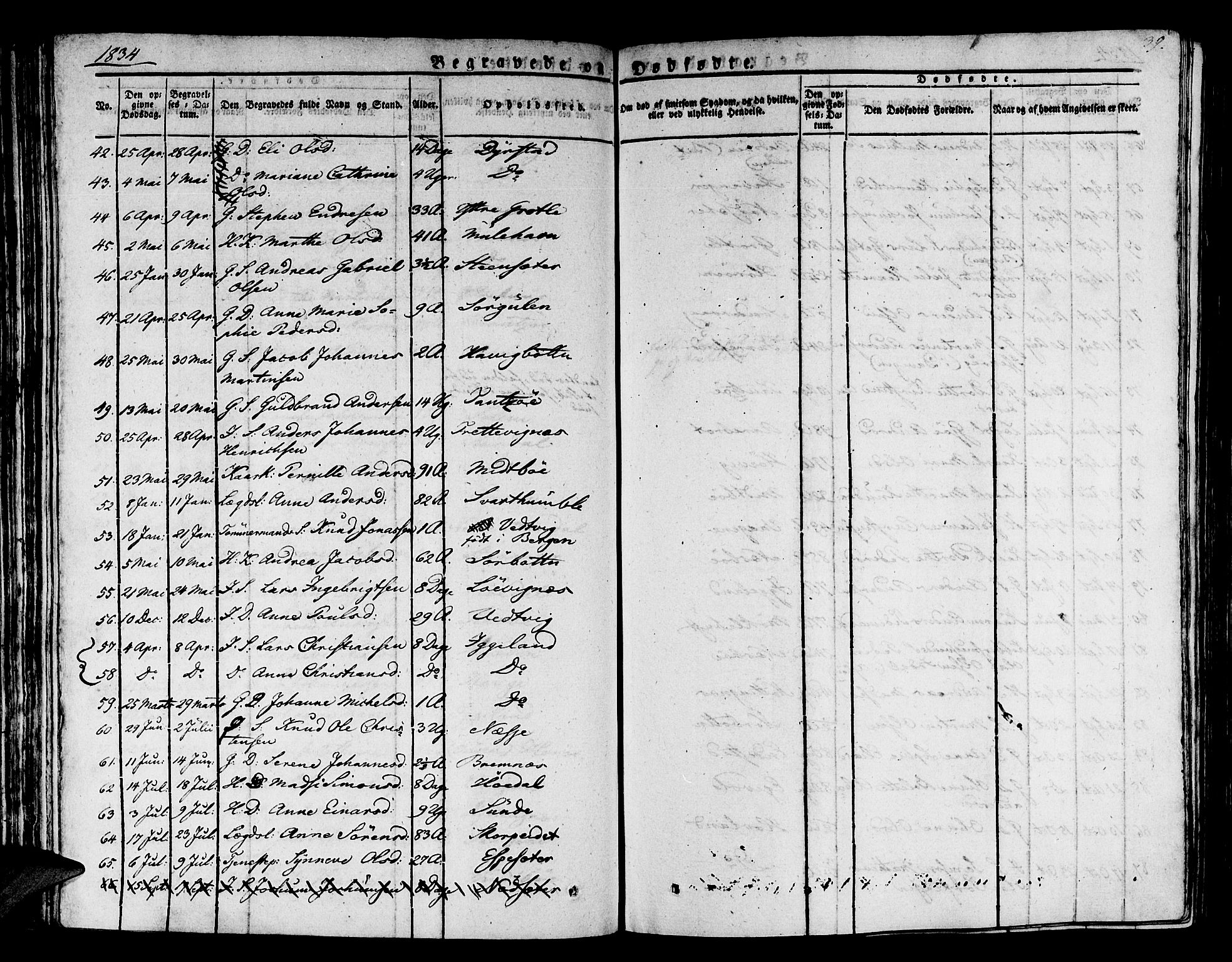 Kinn sokneprestembete, SAB/A-80801/H/Haa/Haaa/L0004/0002: Parish register (official) no. A 4II, 1822-1840, p. 39