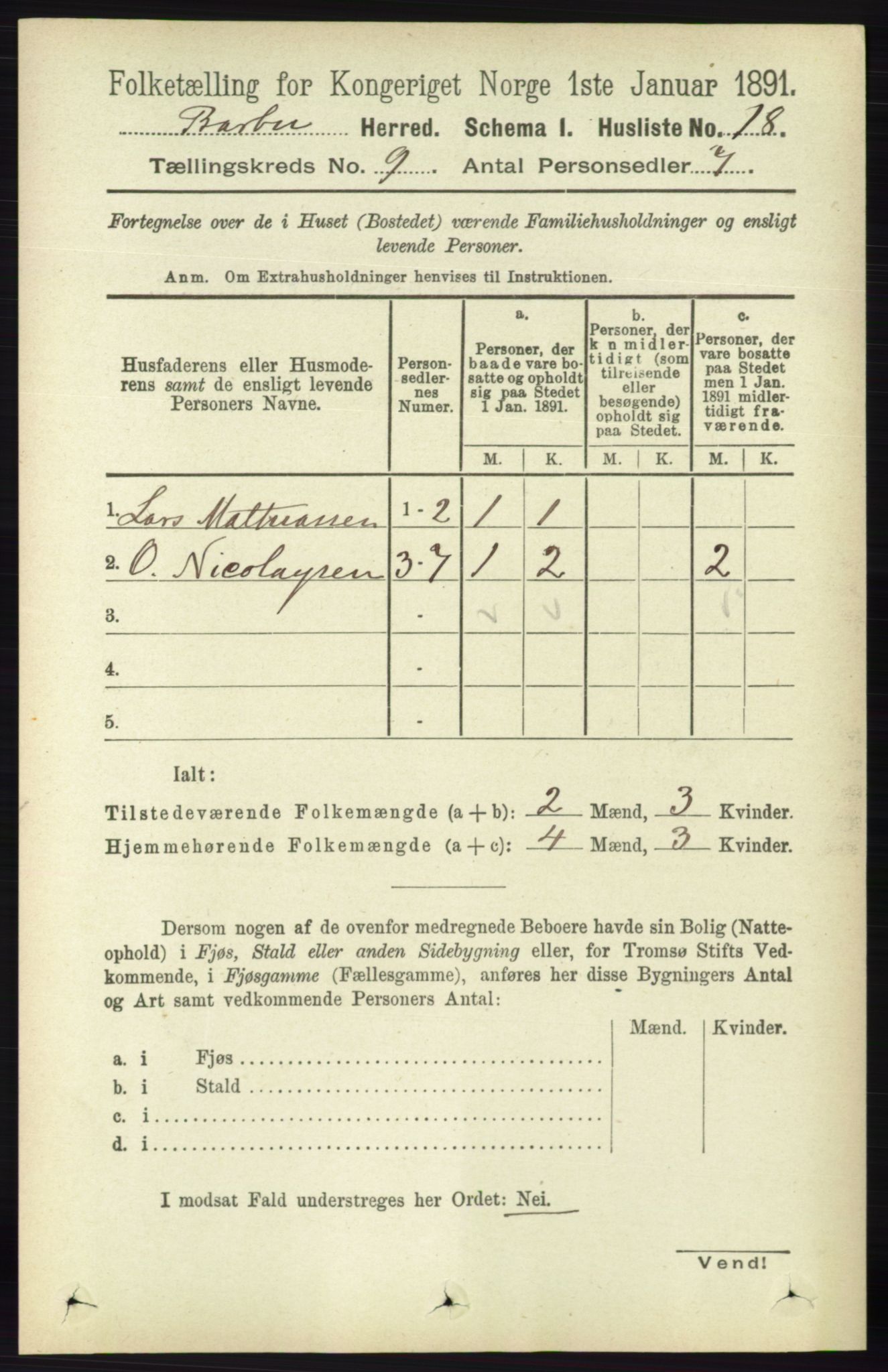 RA, 1891 census for 0990 Barbu, 1891, p. 7086