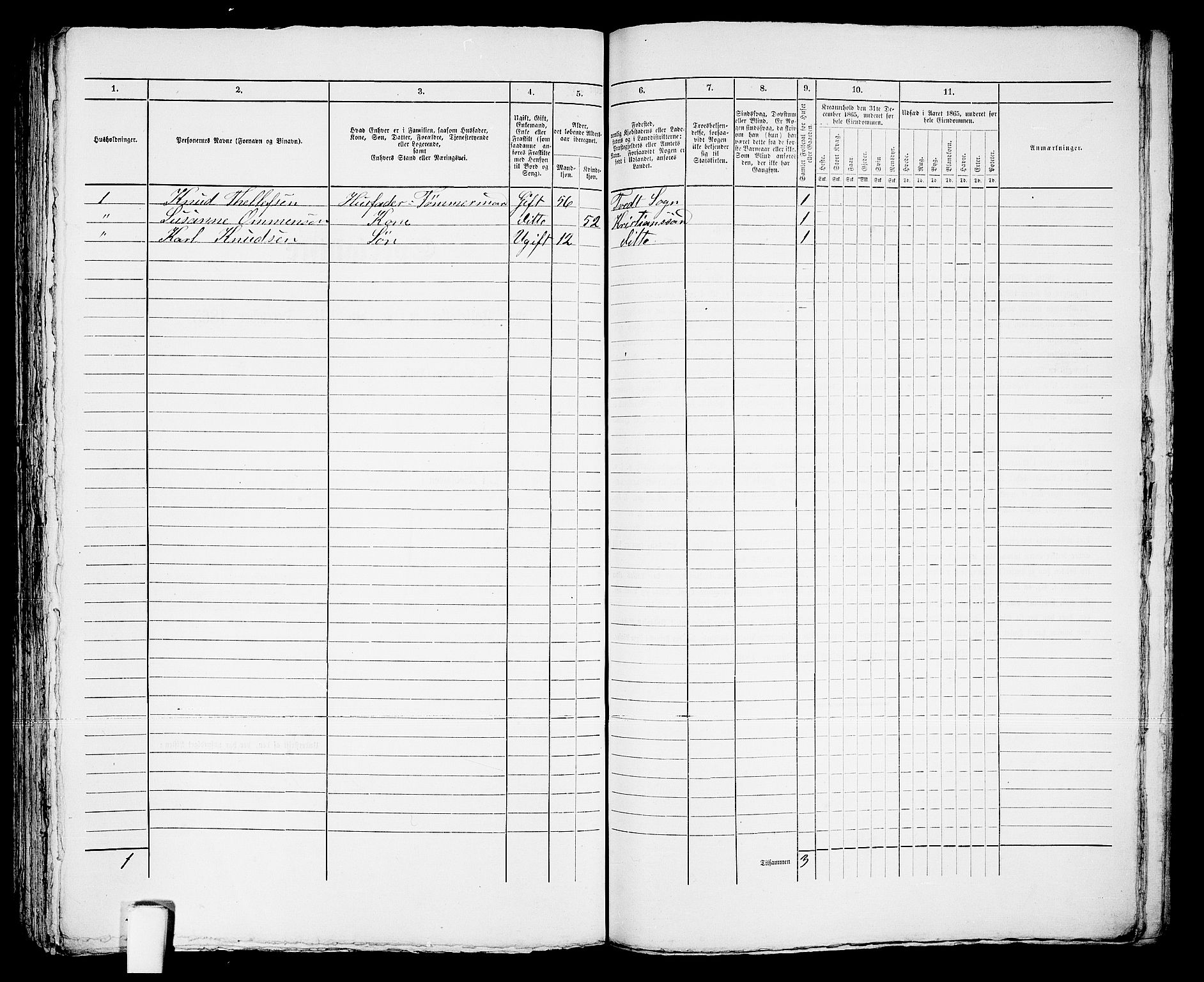 RA, 1865 census for Kristiansand, 1865, p. 943