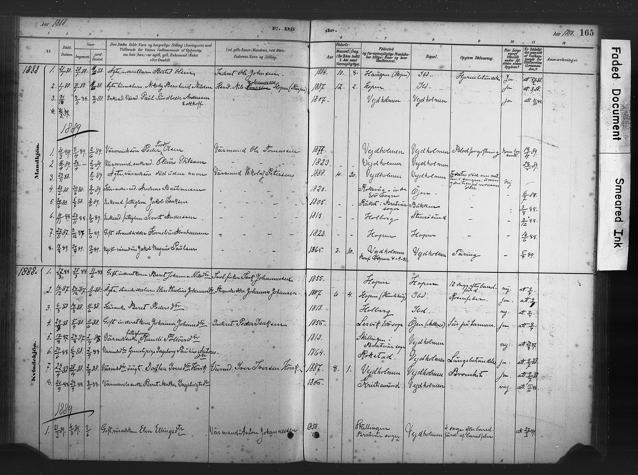 Ministerialprotokoller, klokkerbøker og fødselsregistre - Møre og Romsdal, AV/SAT-A-1454/583/L0954: Parish register (official) no. 583A01, 1880-1906, p. 165