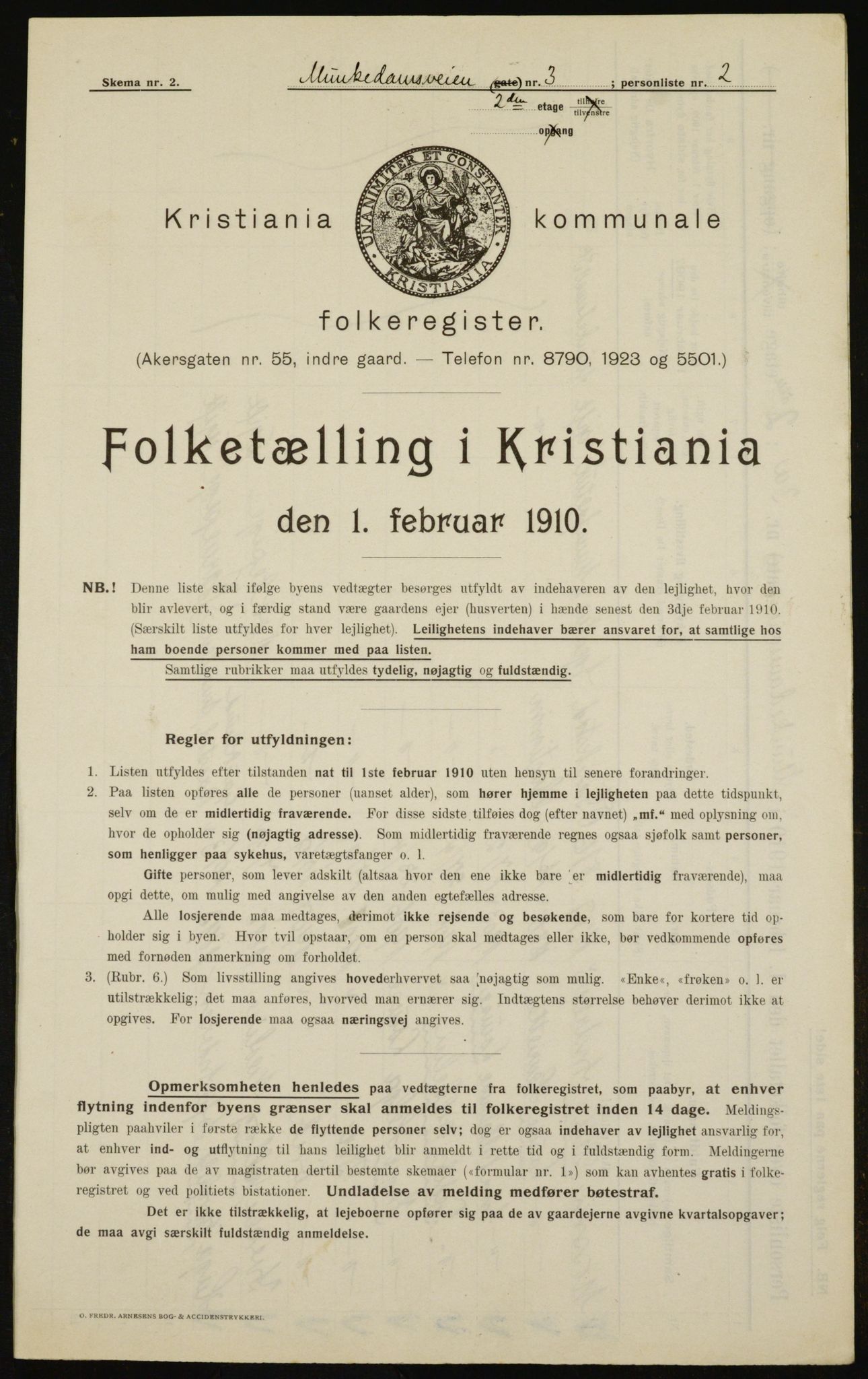 OBA, Municipal Census 1910 for Kristiania, 1910, p. 64518