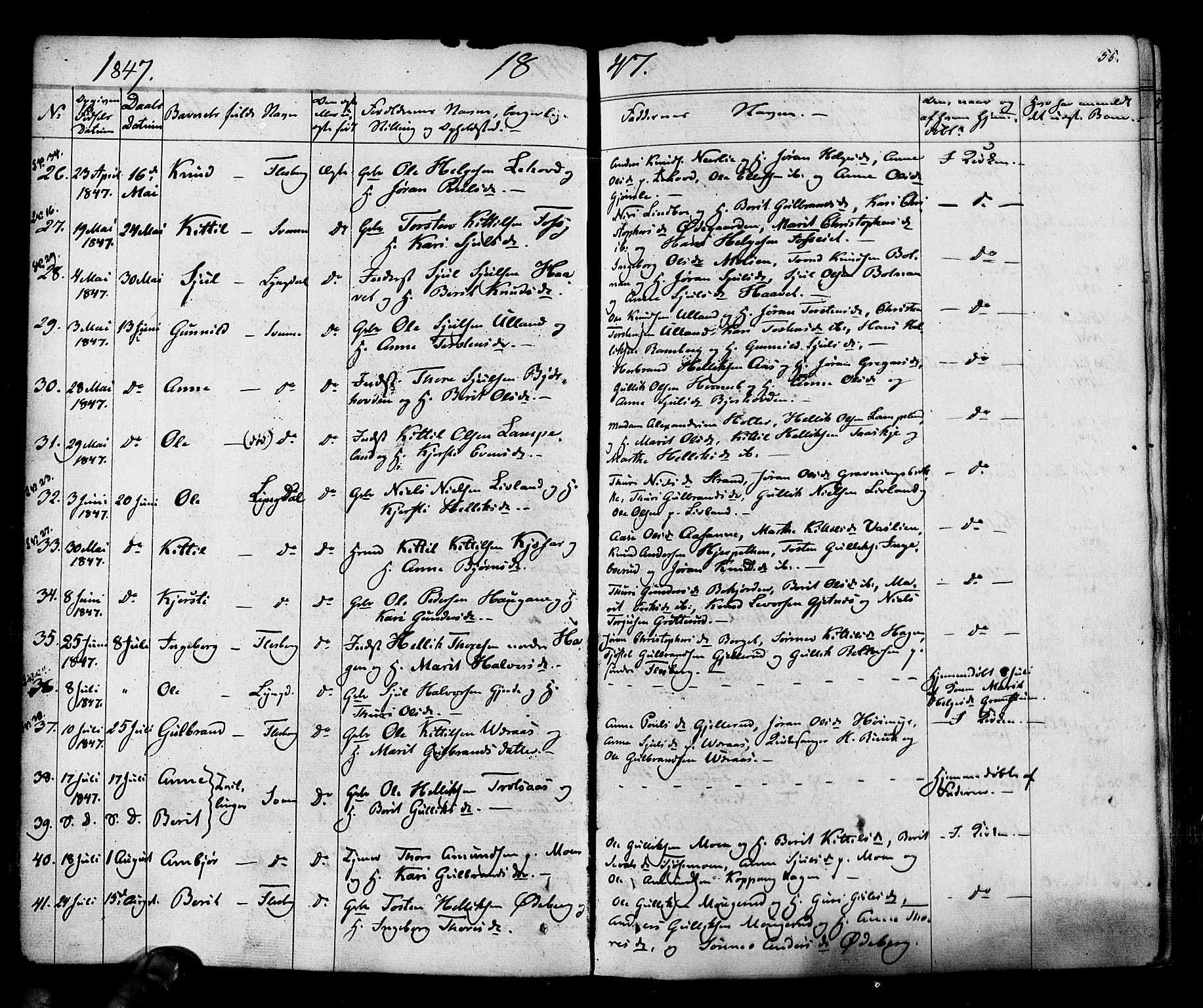 Flesberg kirkebøker, AV/SAKO-A-18/F/Fa/L0006: Parish register (official) no. I 6, 1834-1860, p. 55