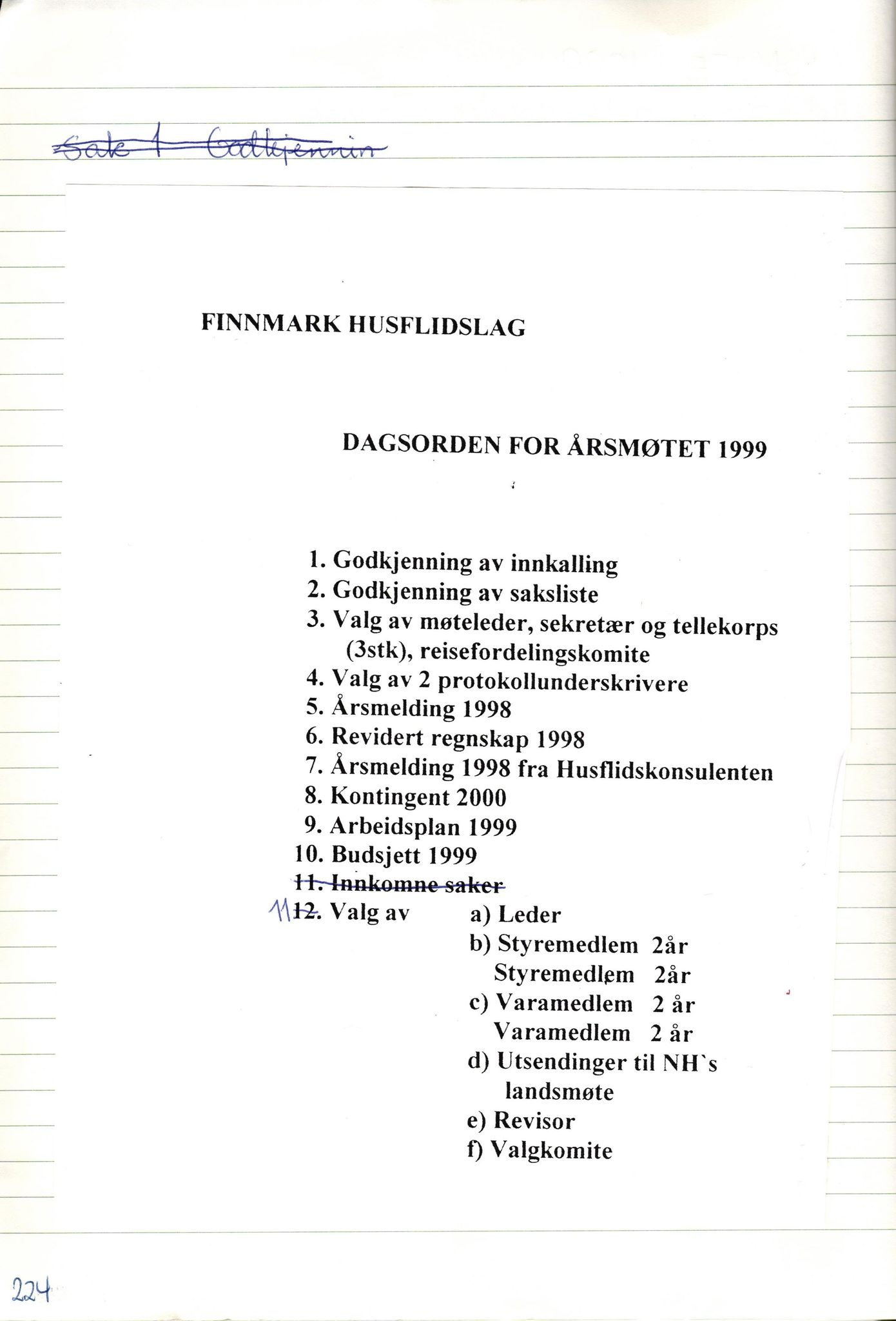 Finnmark Husflidslag, FMFB/A-1134/A/L0004: Møtebok, 1995-2000, p. 230