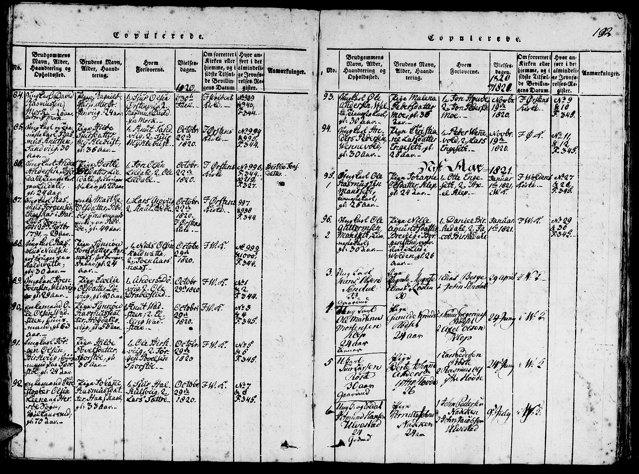 Ministerialprotokoller, klokkerbøker og fødselsregistre - Møre og Romsdal, AV/SAT-A-1454/511/L0138: Parish register (official) no. 511A05, 1817-1832, p. 192