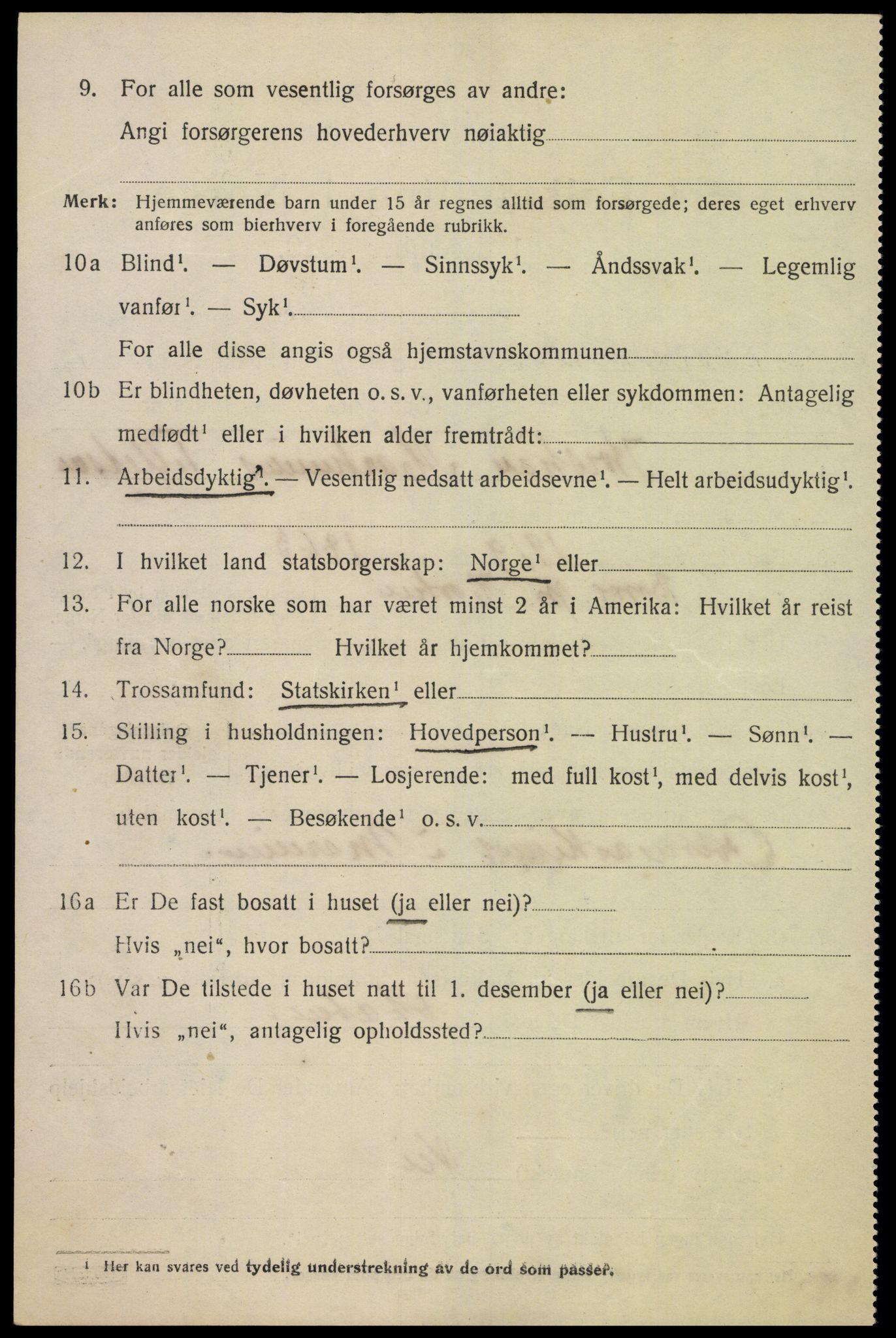 SAK, 1920 census for Oddernes, 1920, p. 12546