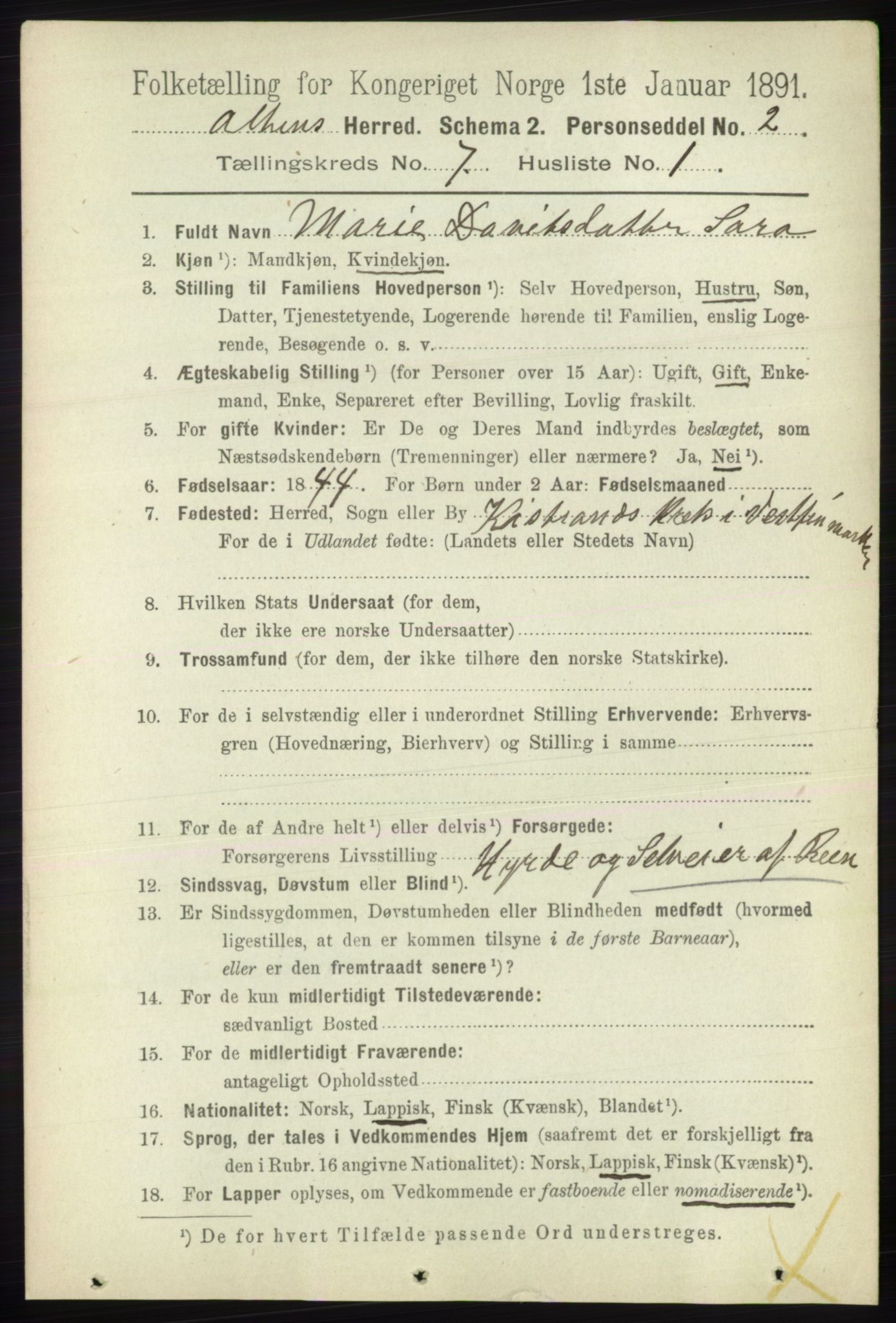 RA, 1891 census for 2012 Alta, 1891, p. 2106