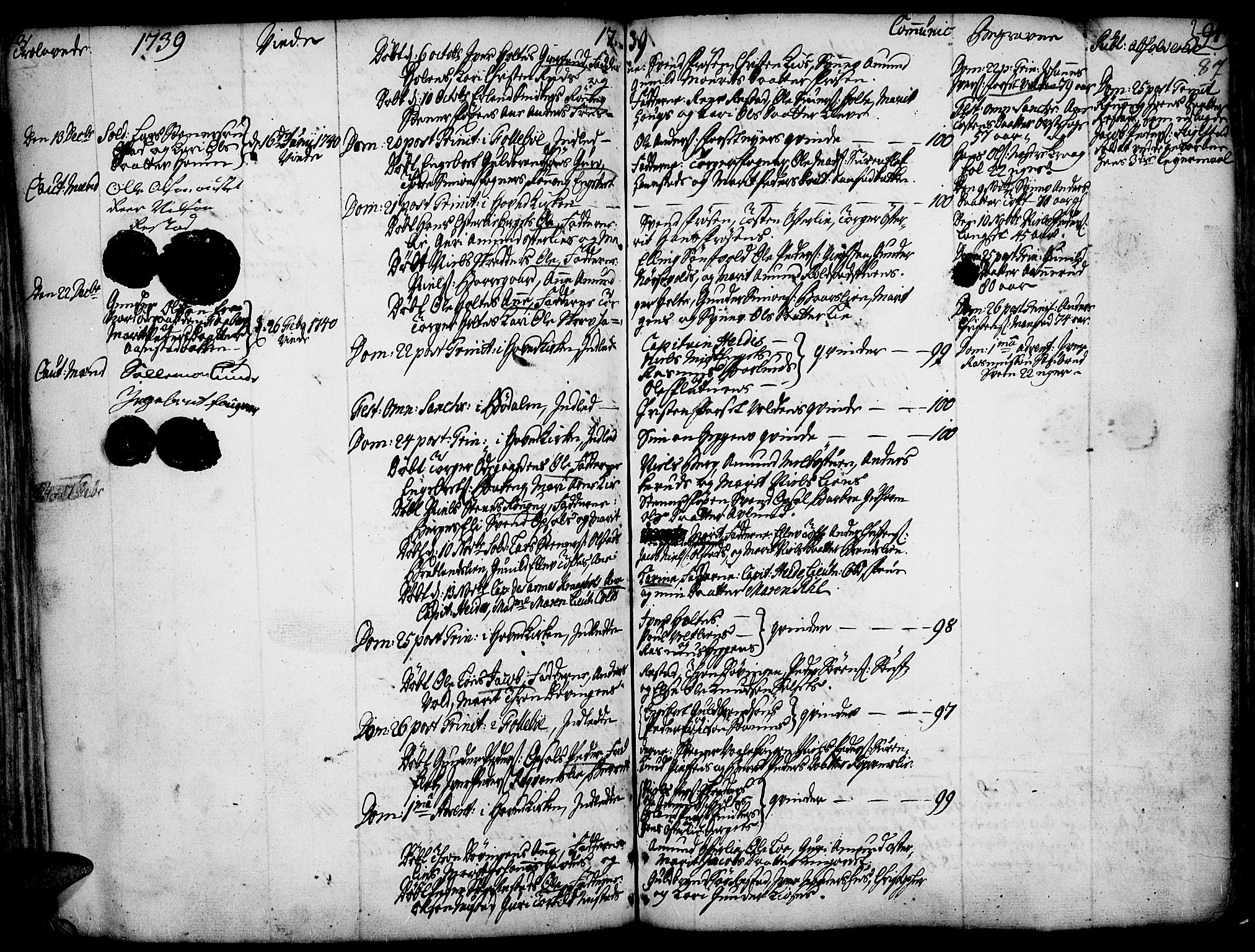 Gausdal prestekontor, SAH/PREST-090/H/Ha/Haa/L0002: Parish register (official) no. 2, 1729-1757, p. 87