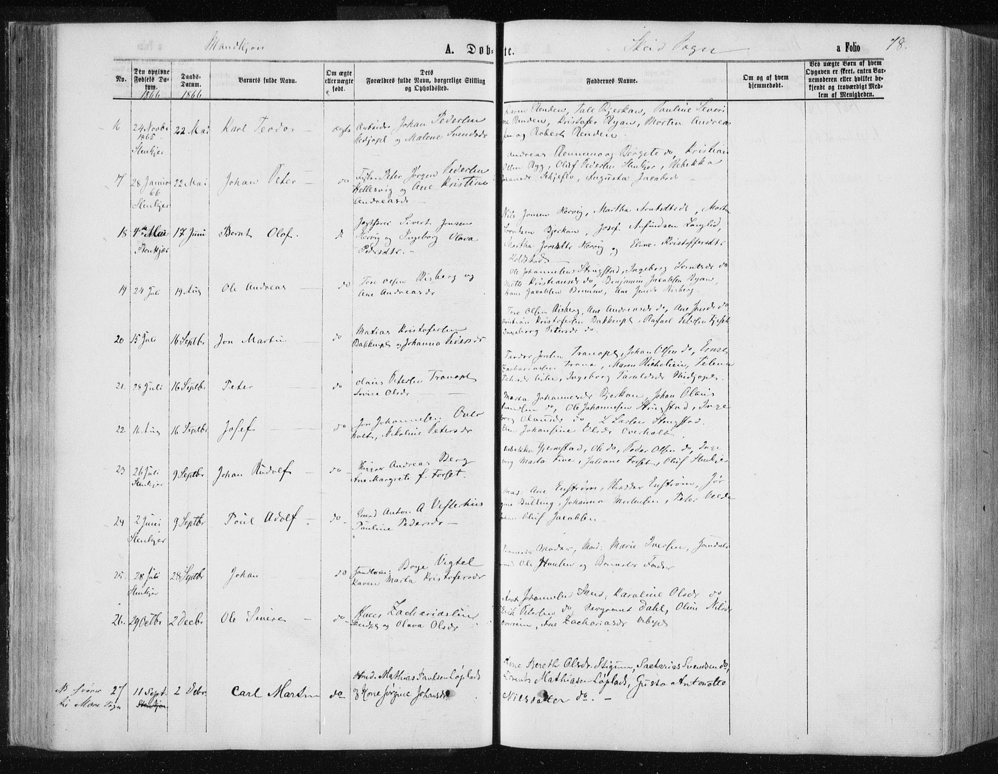 Ministerialprotokoller, klokkerbøker og fødselsregistre - Nord-Trøndelag, SAT/A-1458/735/L0345: Parish register (official) no. 735A08 /2, 1863-1872, p. 78