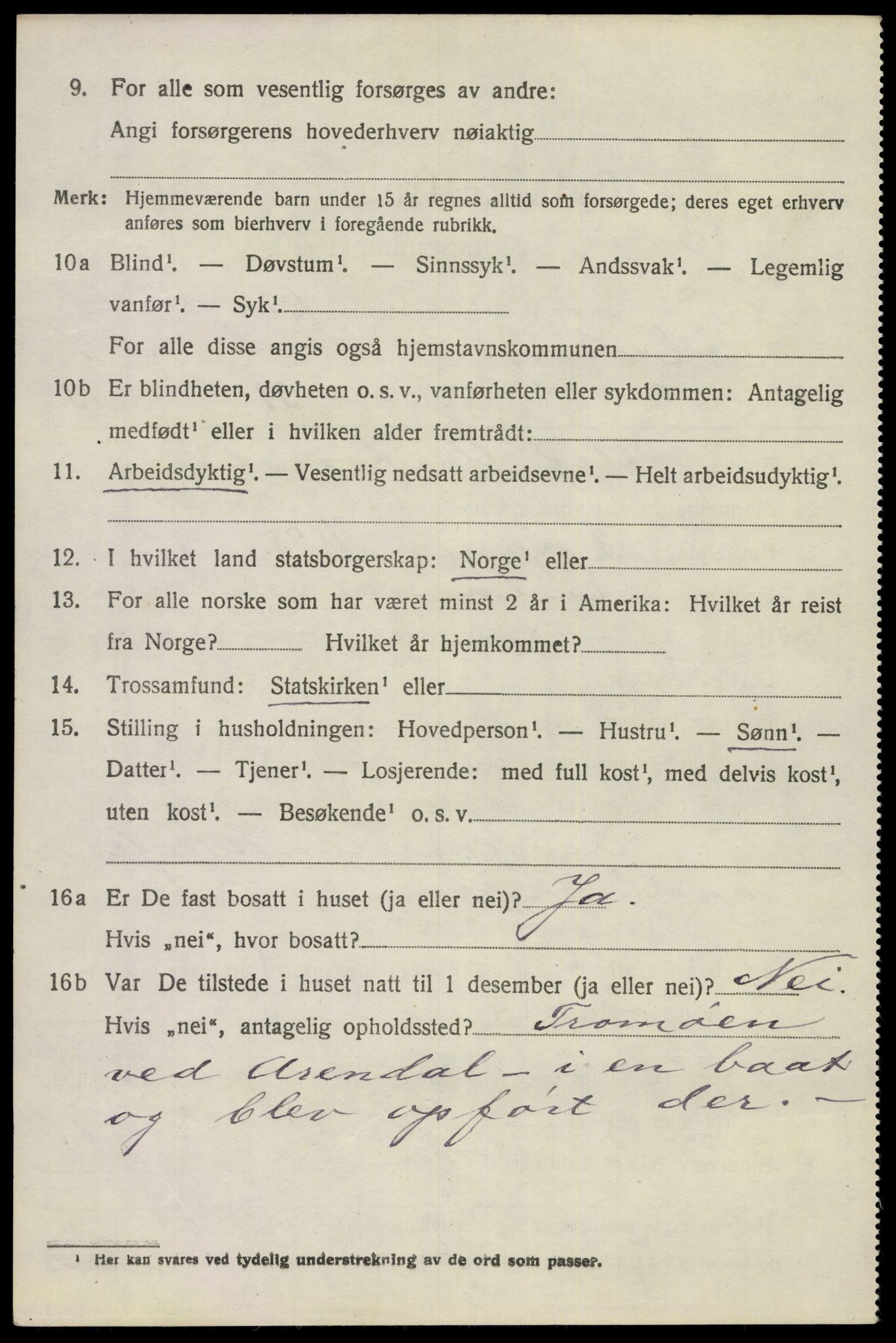 SAKO, 1920 census for Eidanger, 1920, p. 5307