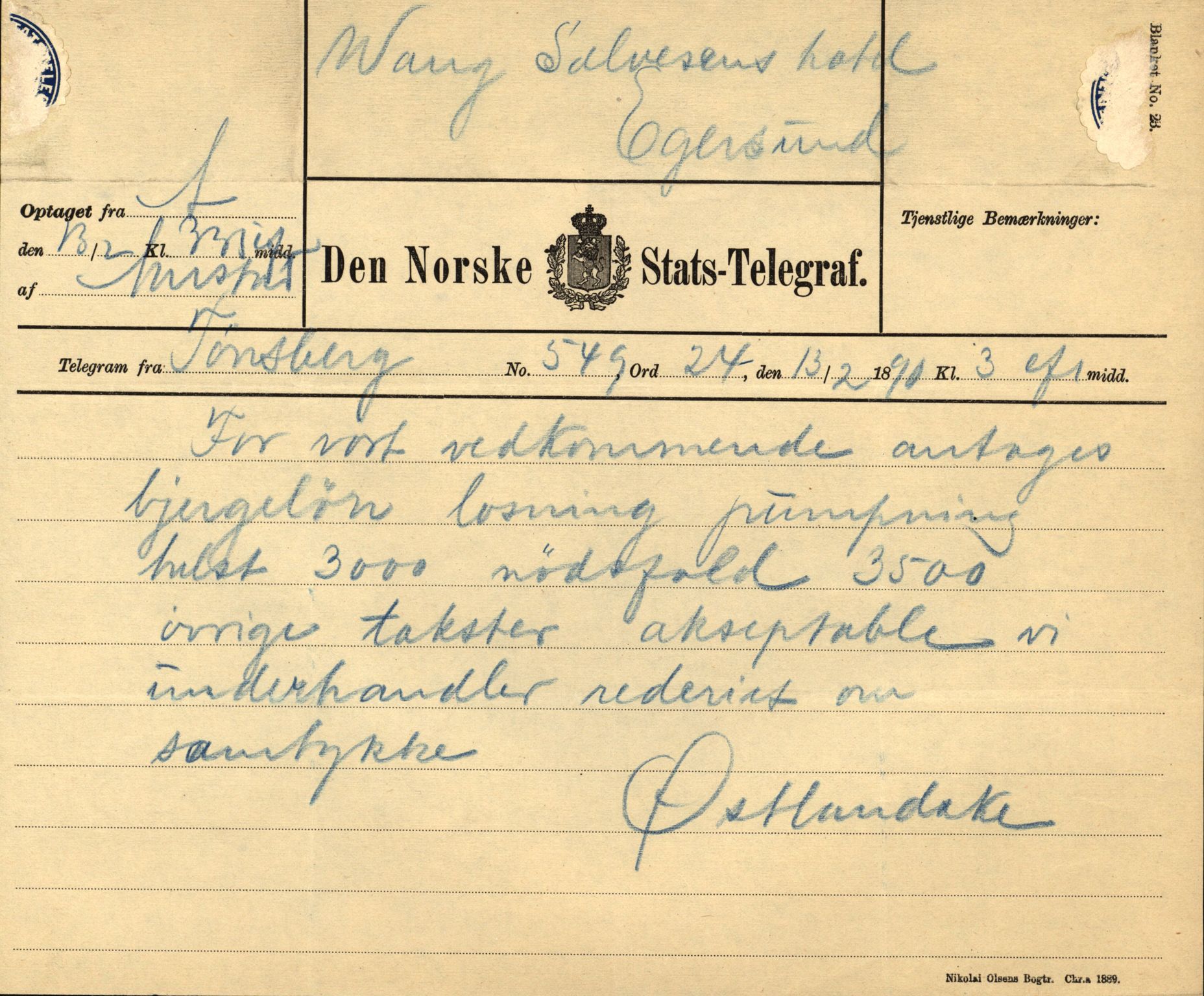 Pa 63 - Østlandske skibsassuranceforening, VEMU/A-1079/G/Ga/L0025/0002: Havaridokumenter / Victoria, St. Petersburg, Windsor, 1890, p. 30