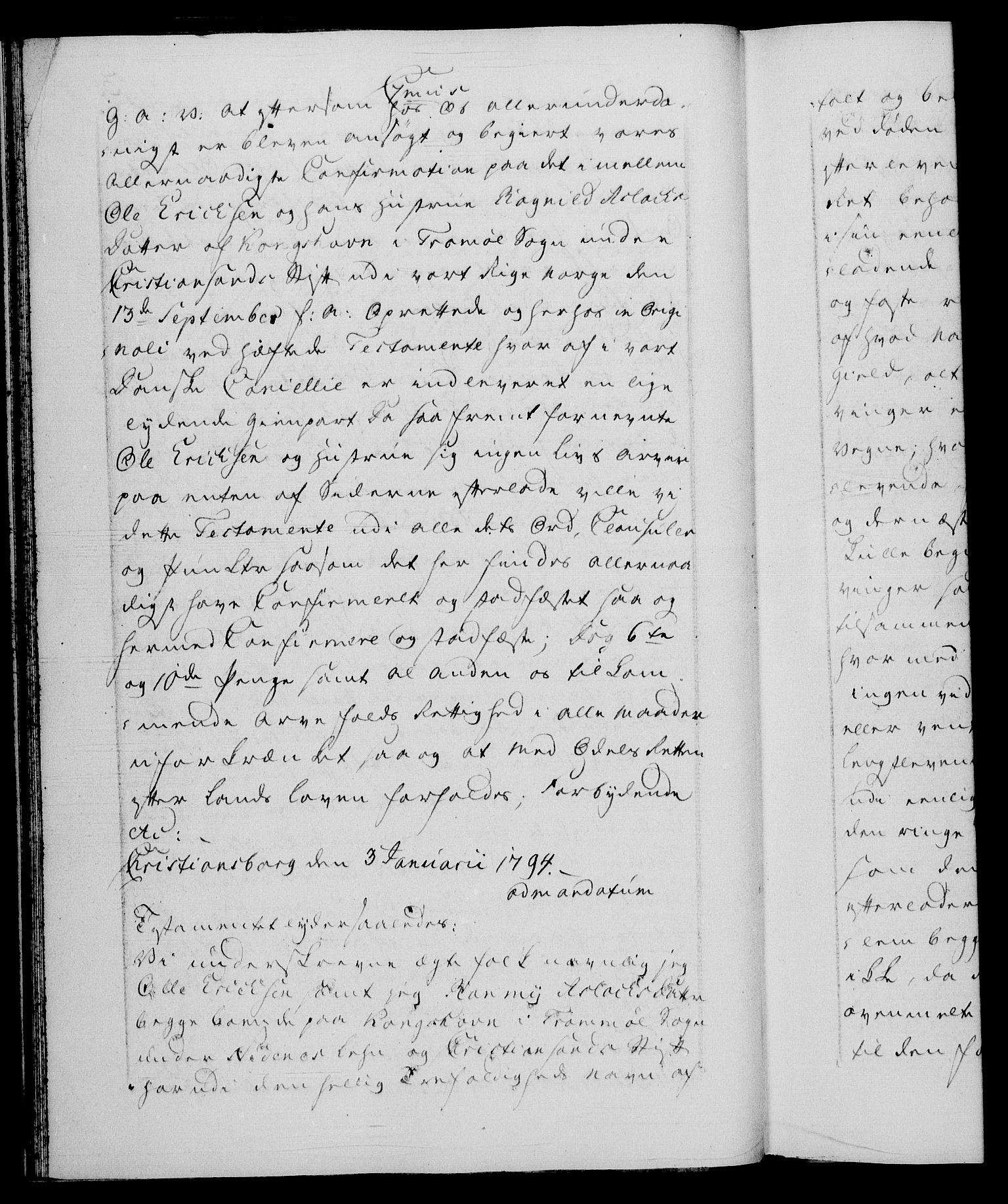 Danske Kanselli 1572-1799, RA/EA-3023/F/Fc/Fca/Fcaa/L0055: Norske registre, 1794, p. 3b