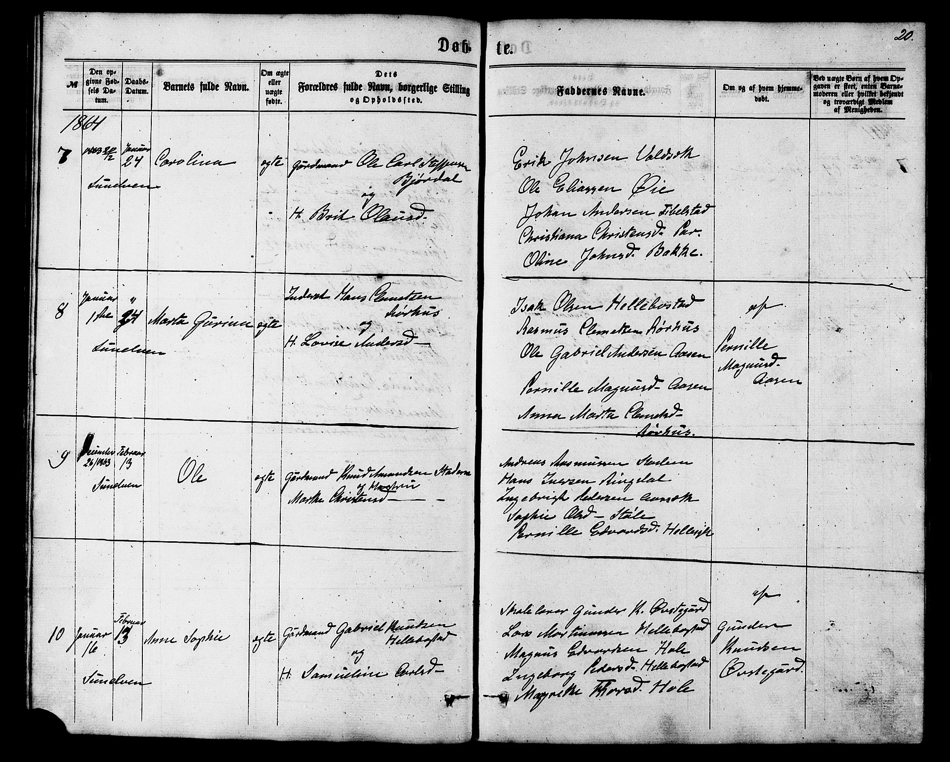 Ministerialprotokoller, klokkerbøker og fødselsregistre - Møre og Romsdal, AV/SAT-A-1454/517/L0226: Parish register (official) no. 517A06, 1862-1881, p. 20