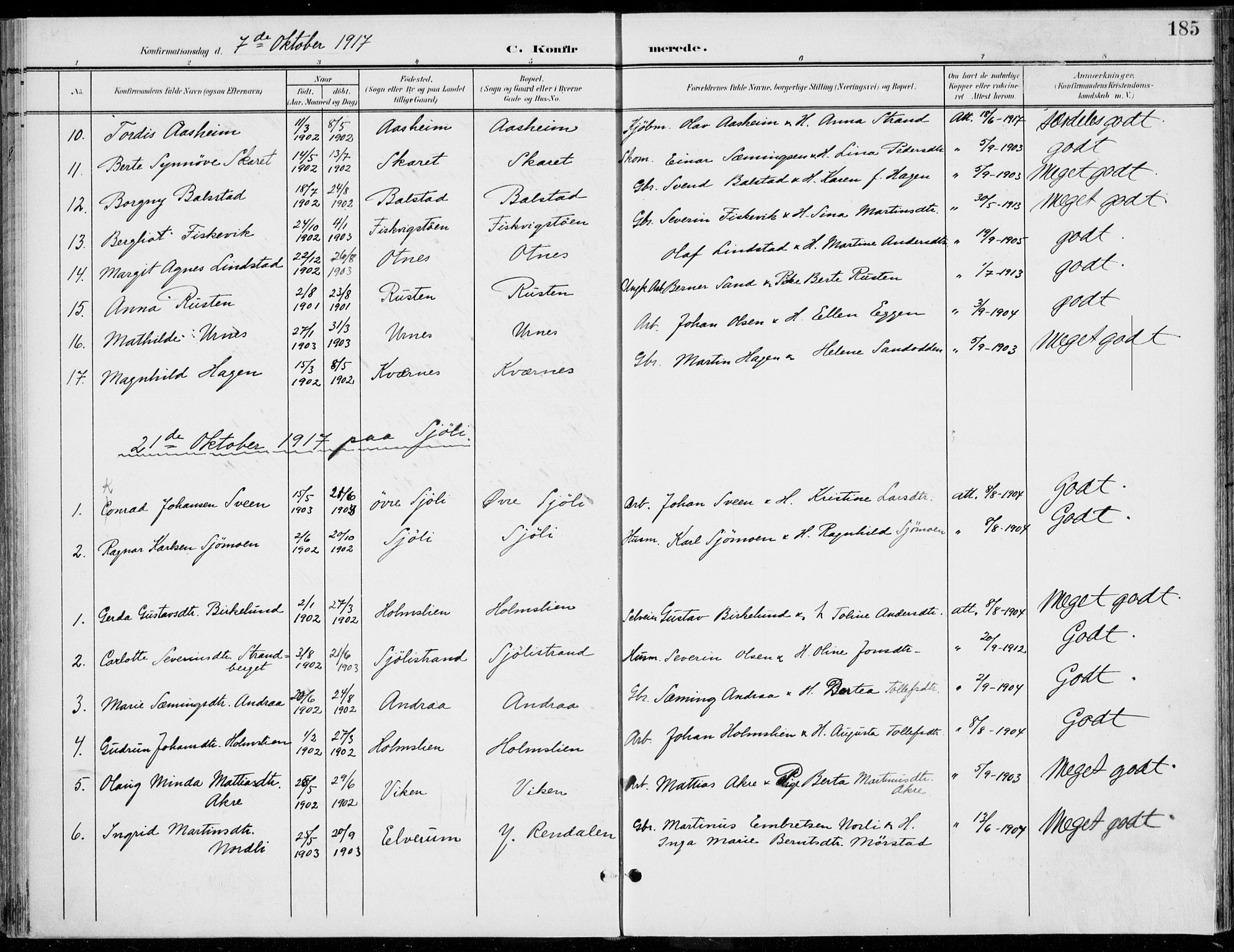 Rendalen prestekontor, SAH/PREST-054/H/Ha/Haa/L0011: Parish register (official) no. 11, 1901-1925, p. 185
