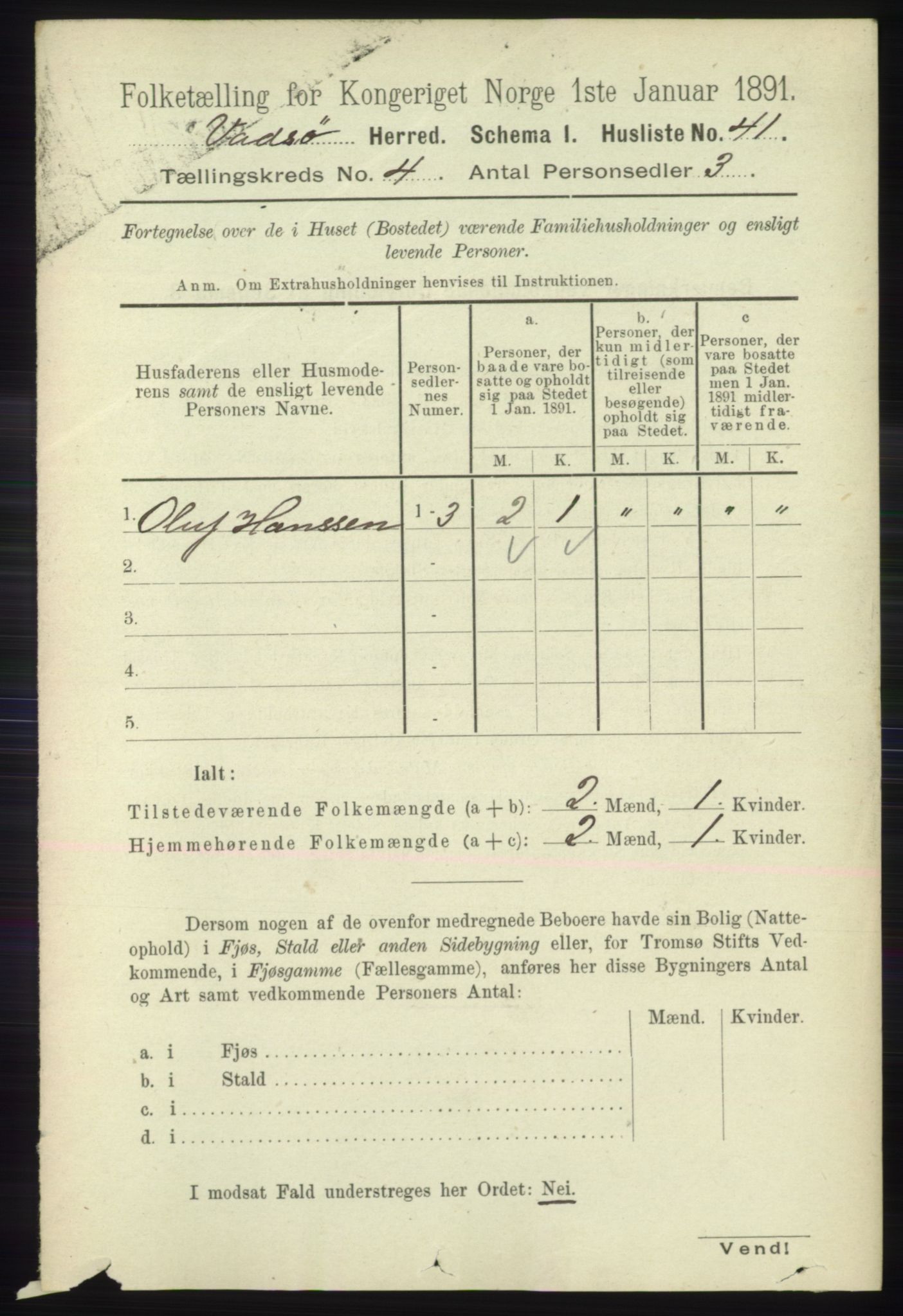 RA, 1891 census for 2029 Vadsø, 1891, p. 1184