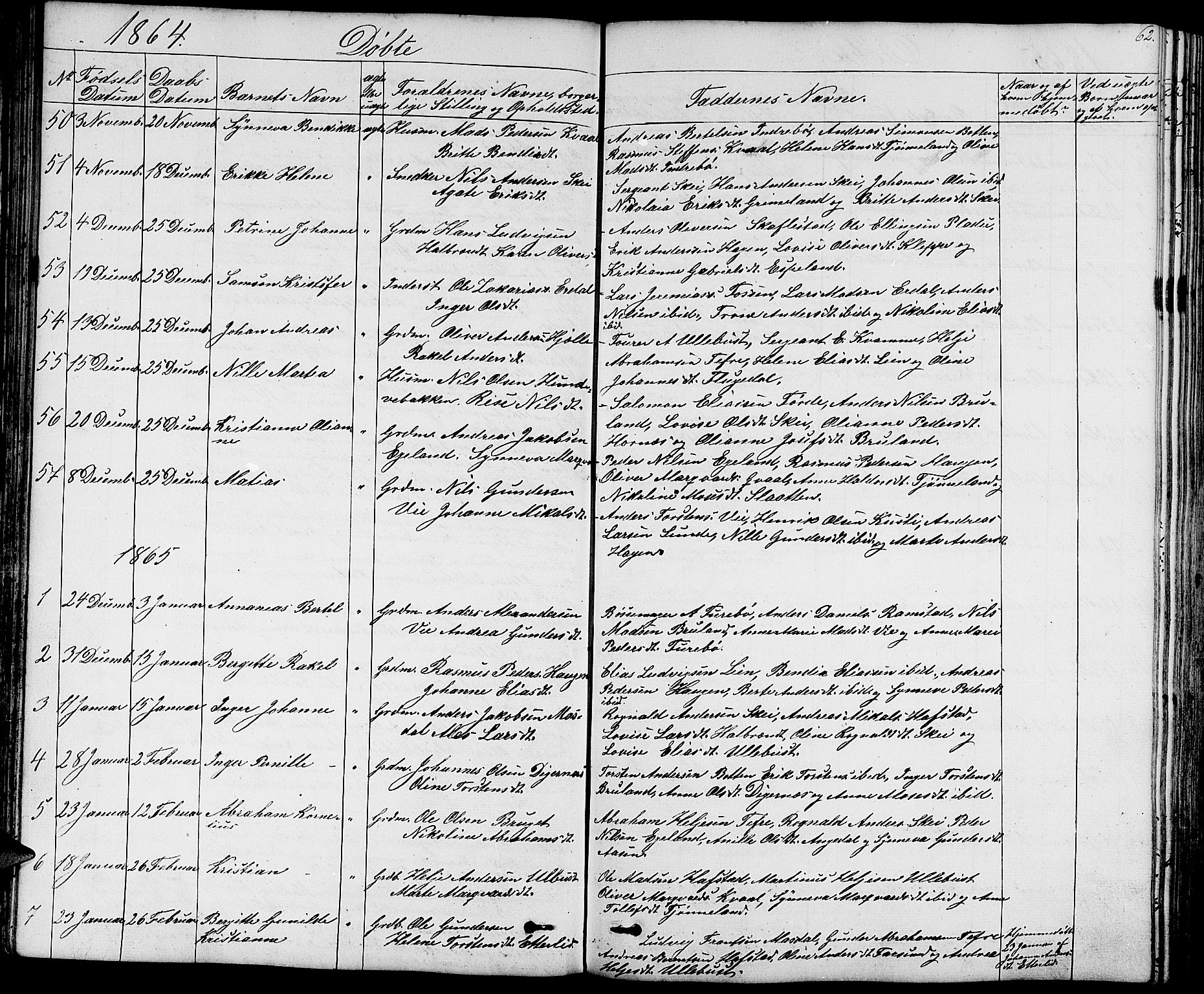 Førde sokneprestembete, SAB/A-79901/H/Hab/Haba/L0001: Parish register (copy) no. A 1, 1853-1880, p. 62