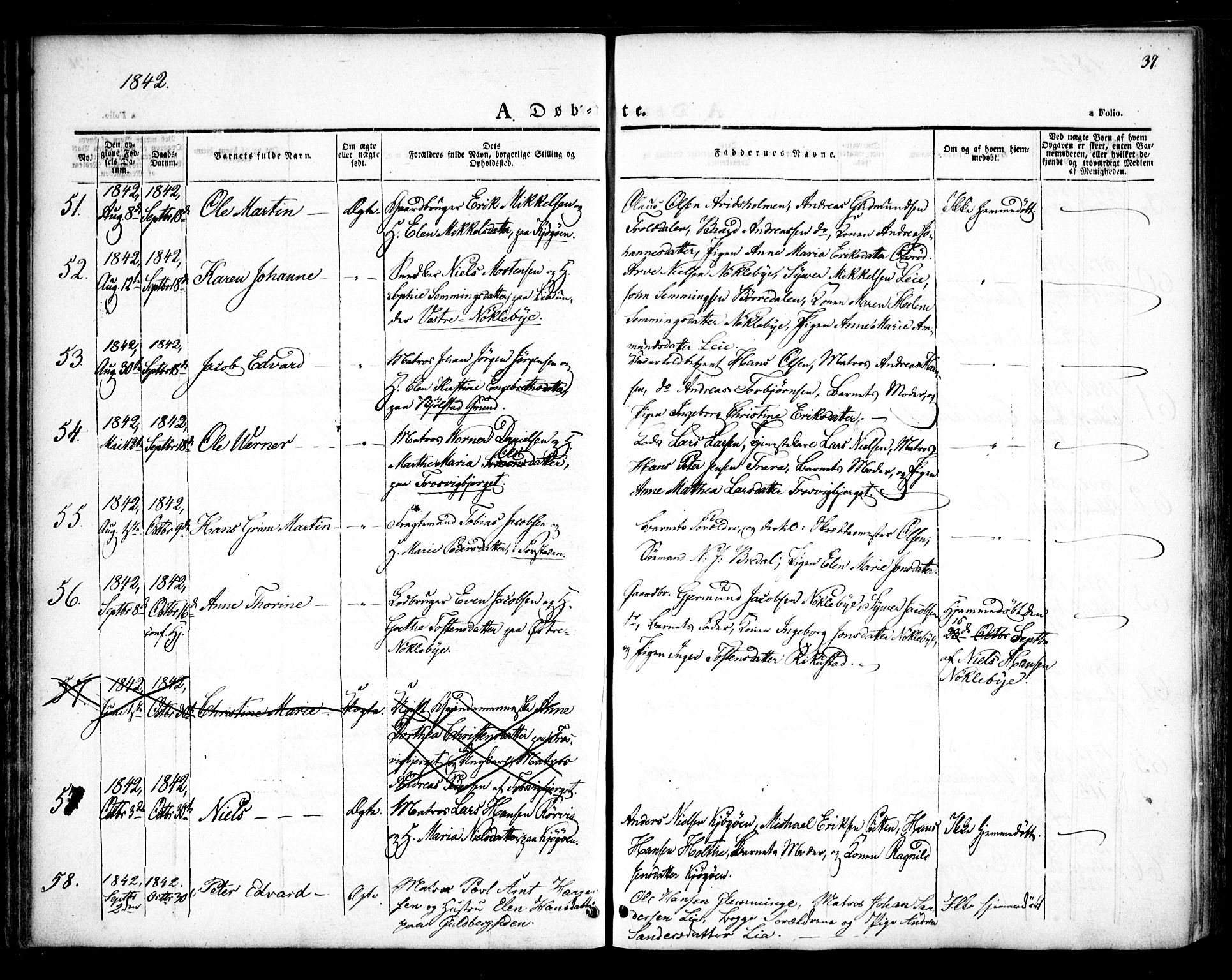 Glemmen prestekontor Kirkebøker, SAO/A-10908/F/Fa/L0005: Parish register (official) no. 5, 1838-1852, p. 37