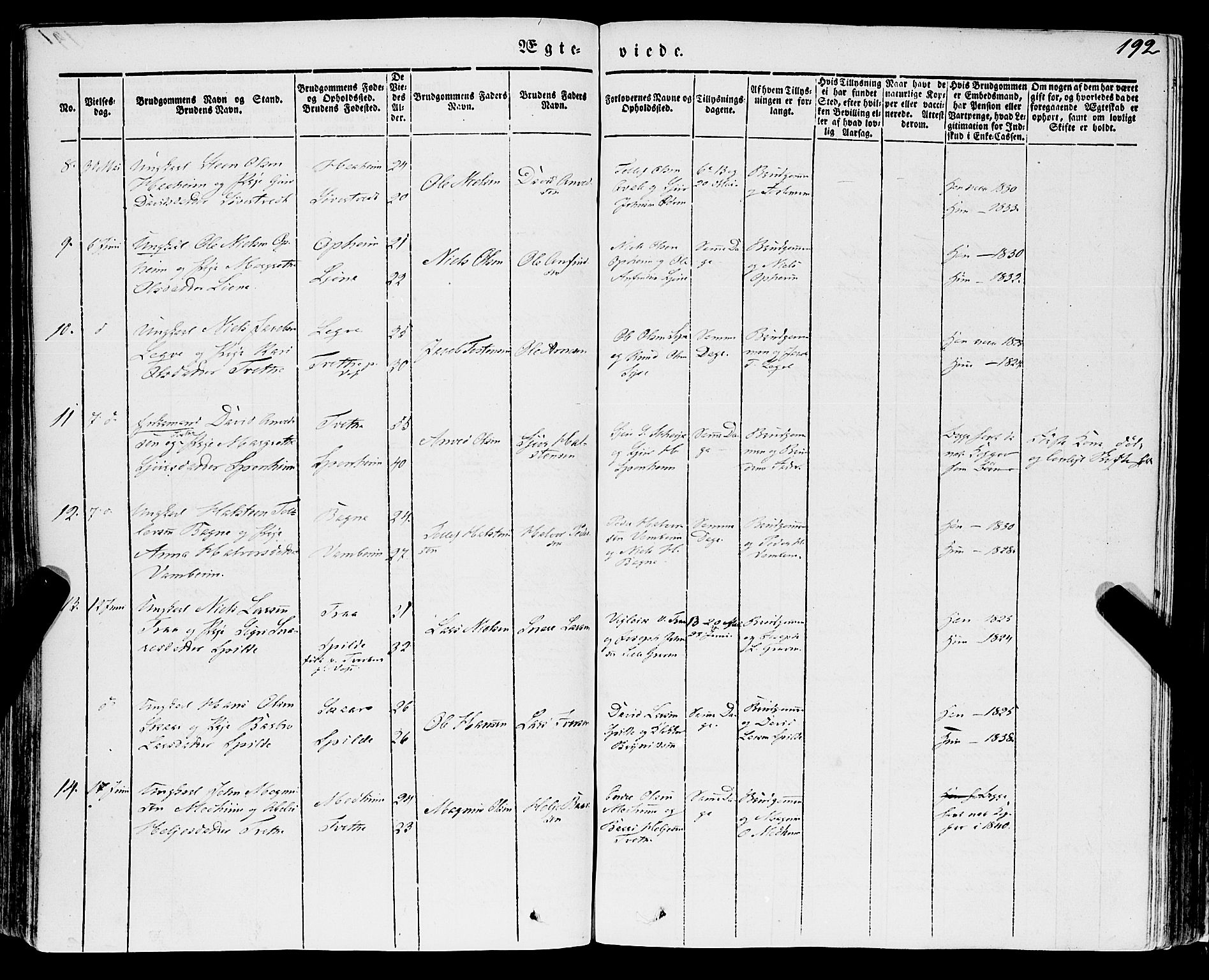 Ulvik sokneprestembete, AV/SAB-A-78801/H/Haa: Parish register (official) no. A 12, 1839-1853, p. 192