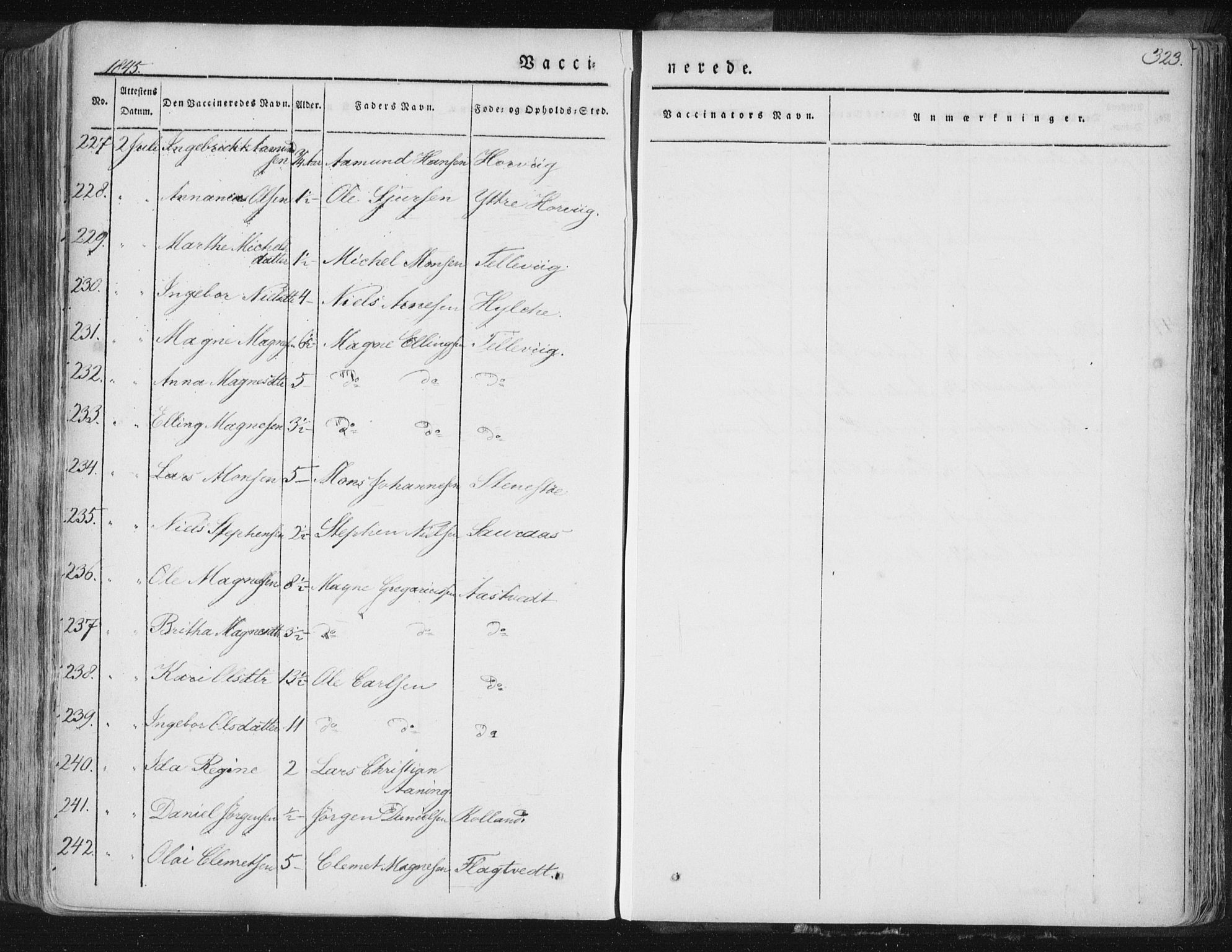 Hamre sokneprestembete, AV/SAB-A-75501/H/Ha/Haa/Haaa/L0012: Parish register (official) no. A 12, 1834-1845, p. 323