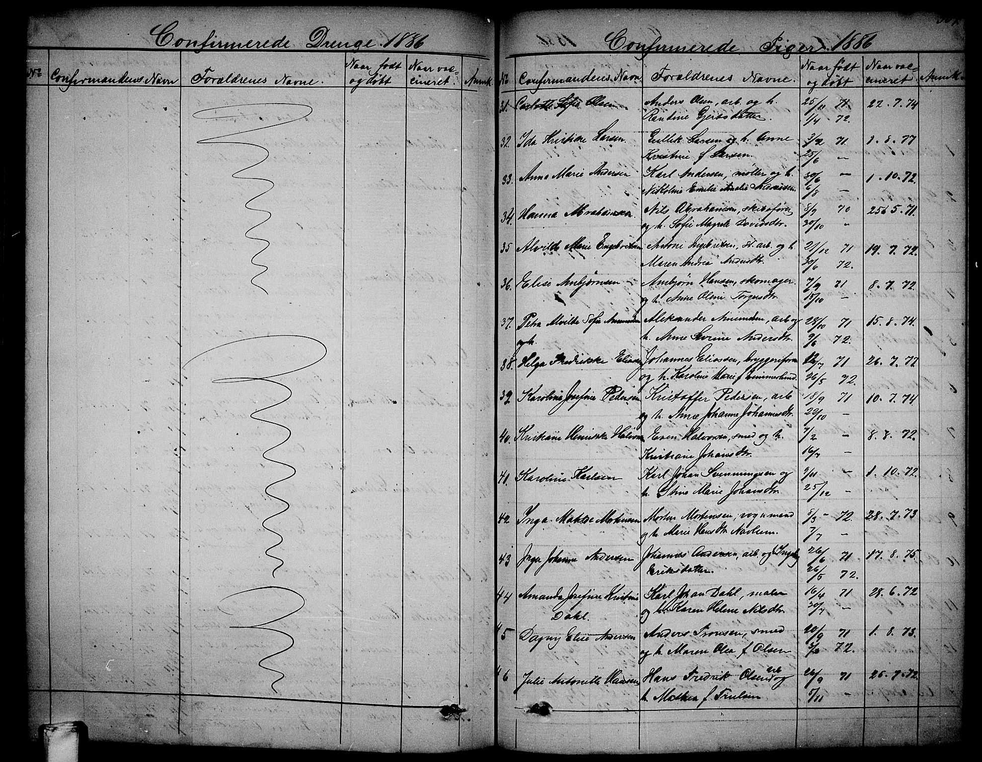 Larvik kirkebøker, SAKO/A-352/G/Ga/L0004: Parish register (copy) no. I 4, 1871-1888, p. 307