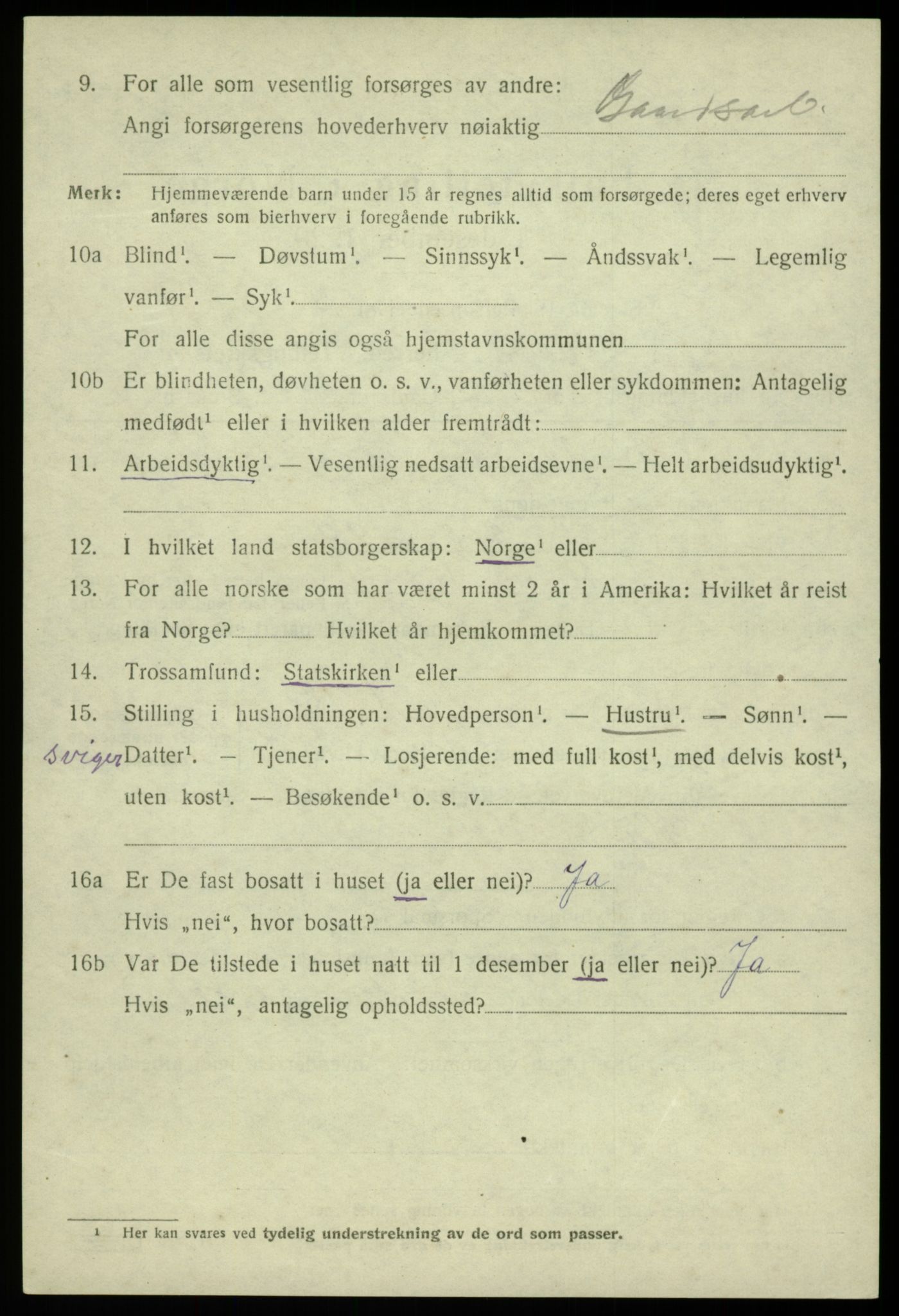 SAB, 1920 census for Austevoll, 1920, p. 6543