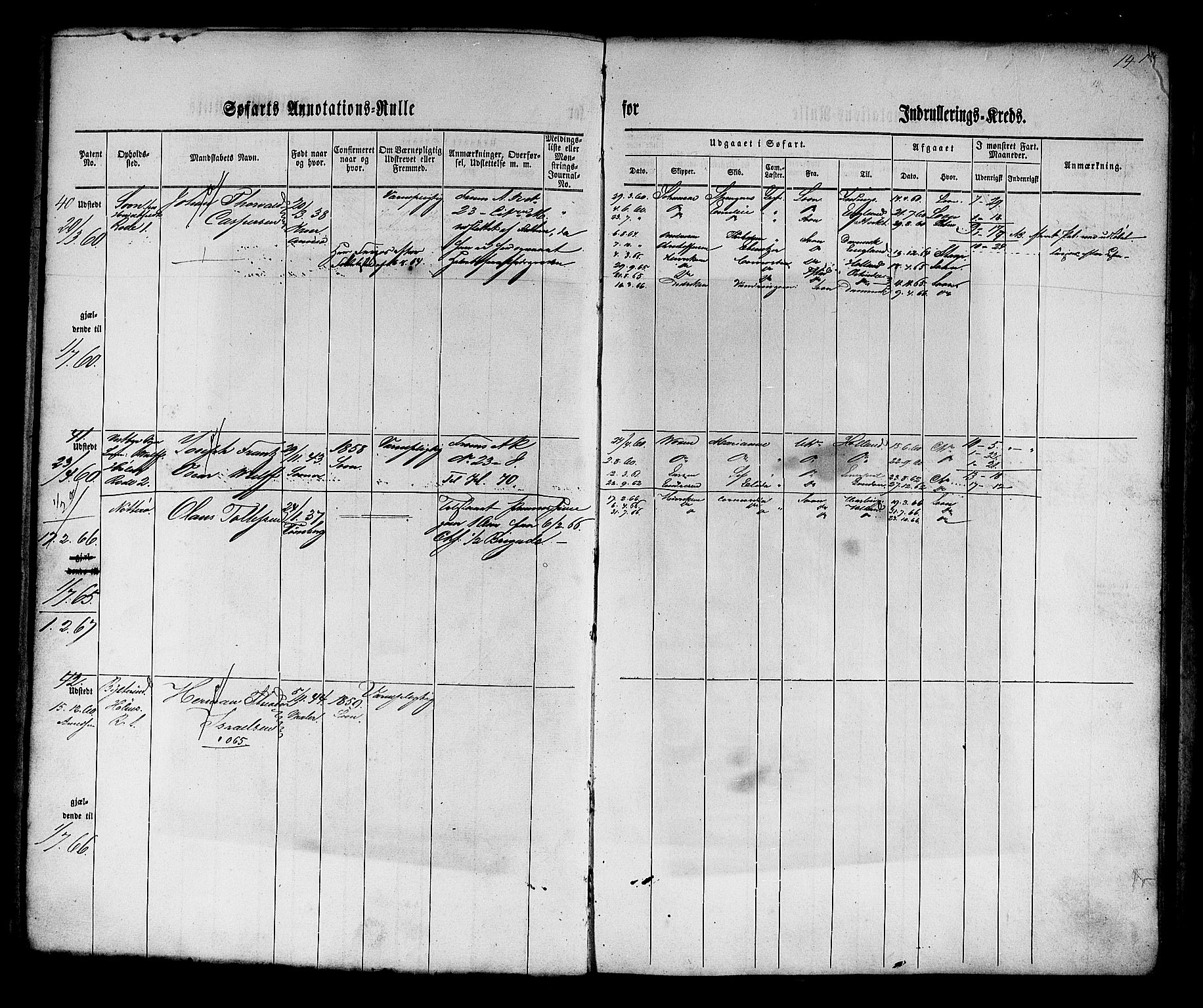 Son mønstringskontor, AV/SAO-A-10569e/F/Fc/Fca/L0001: Annotasjonsrulle, 1860-1868, p. 16