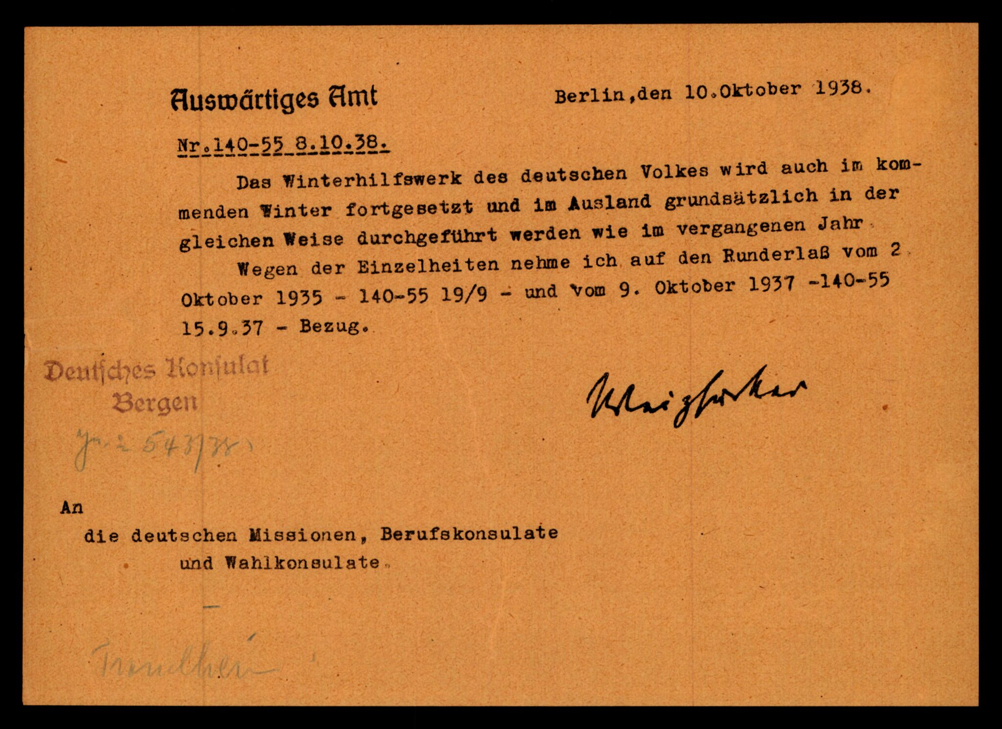 Forsvarets Overkommando. 2 kontor. Arkiv 11.4. Spredte tyske arkivsaker, AV/RA-RAFA-7031/D/Dar/Darc/L0021: FO.II. Tyske konsulater, 1929-1940, p. 597