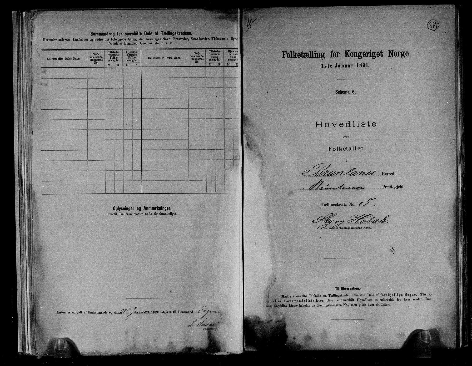 RA, 1891 census for 0726 Brunlanes, 1891, p. 16