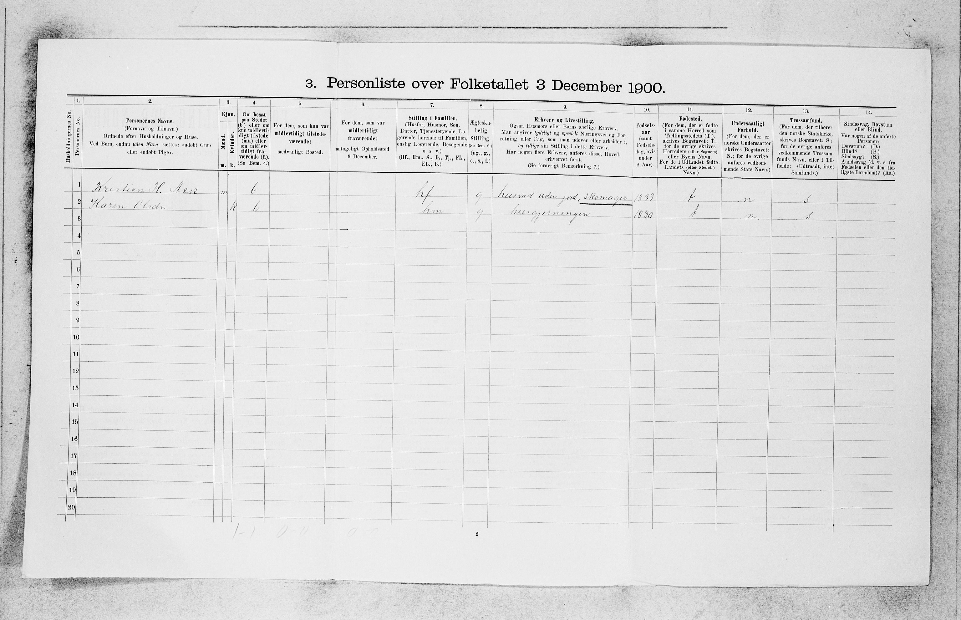 SAB, 1900 census for Askvoll, 1900, p. 293